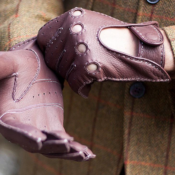 Men's Handsewn Deerskin Leather Driving Gloves - Image 12