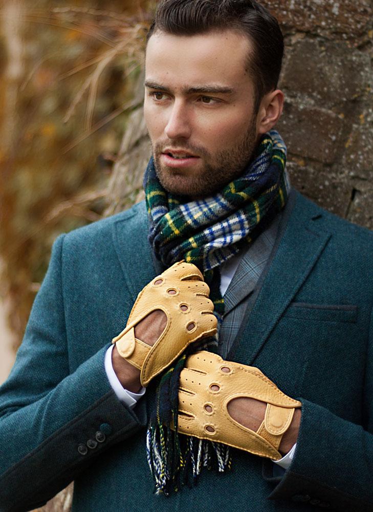 Men's Handsewn Deerskin Leather Driving Gloves - Image 33
