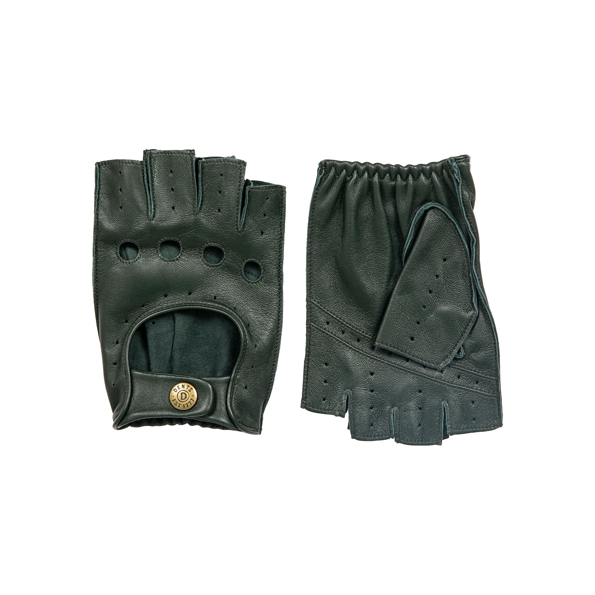 Men's Fingerless Leather Driving Gloves - Image 18