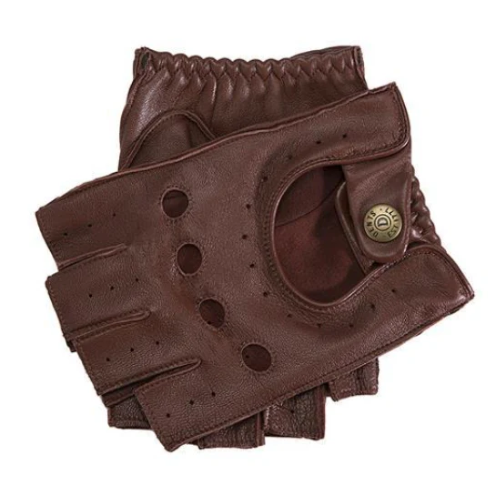 Men's Fingerless Leather Driving Gloves - Image 27