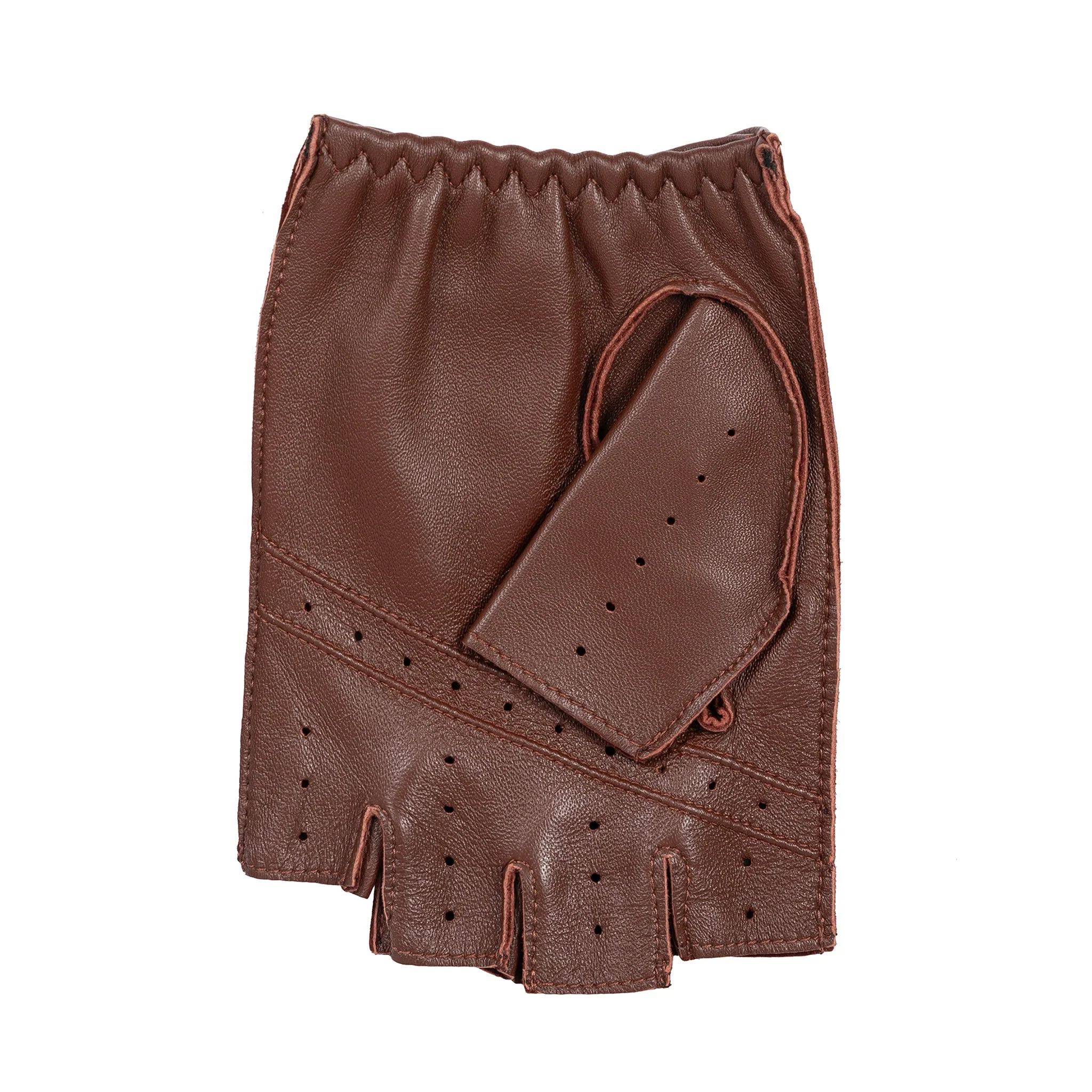 Men's Fingerless Leather Driving Gloves - Image 35