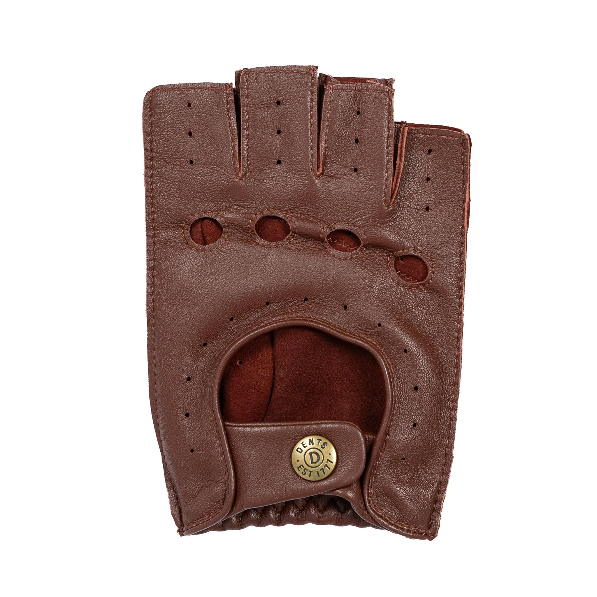Men's Fingerless Leather Driving Gloves - Image 36