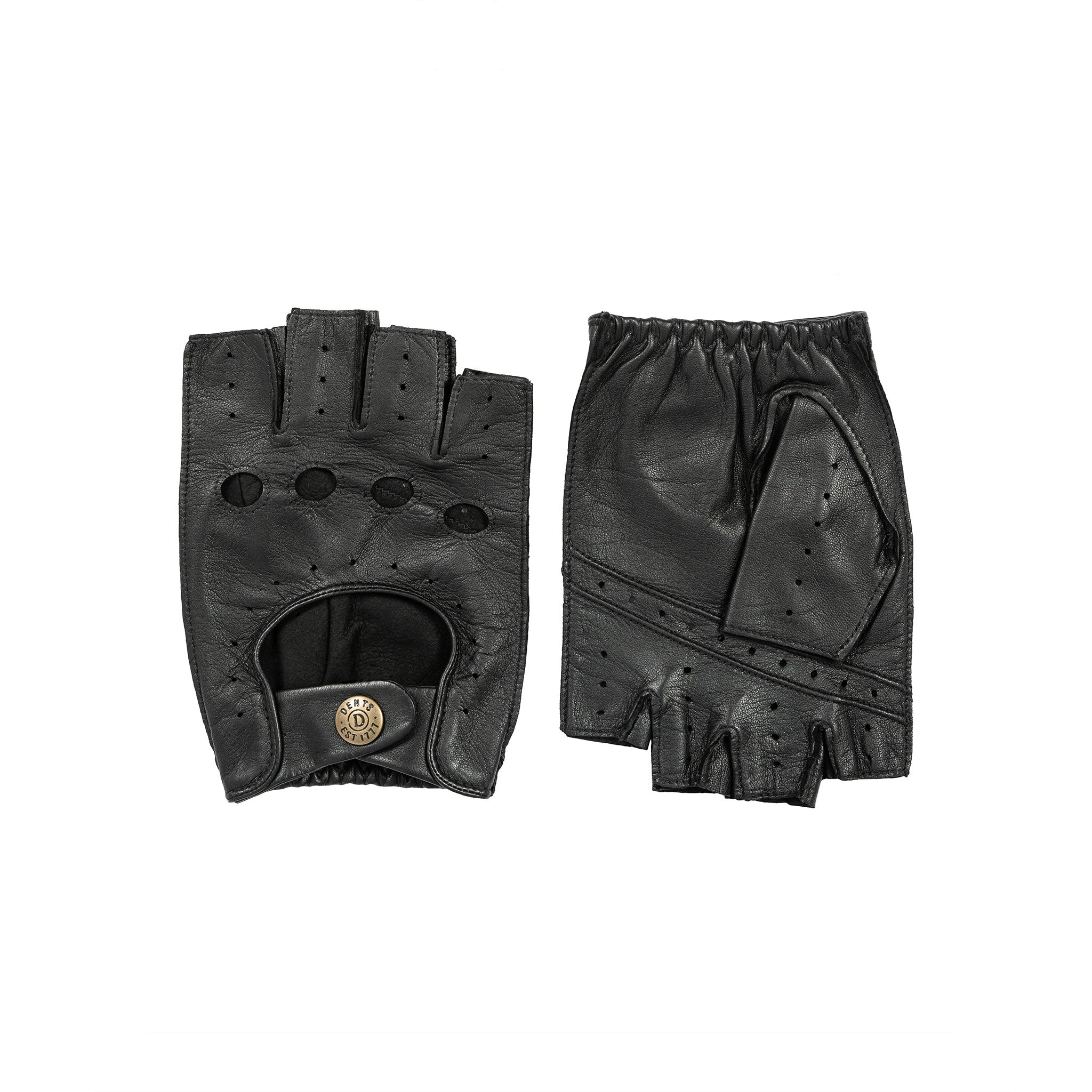 Men's Fingerless Leather Driving Gloves - Image 41