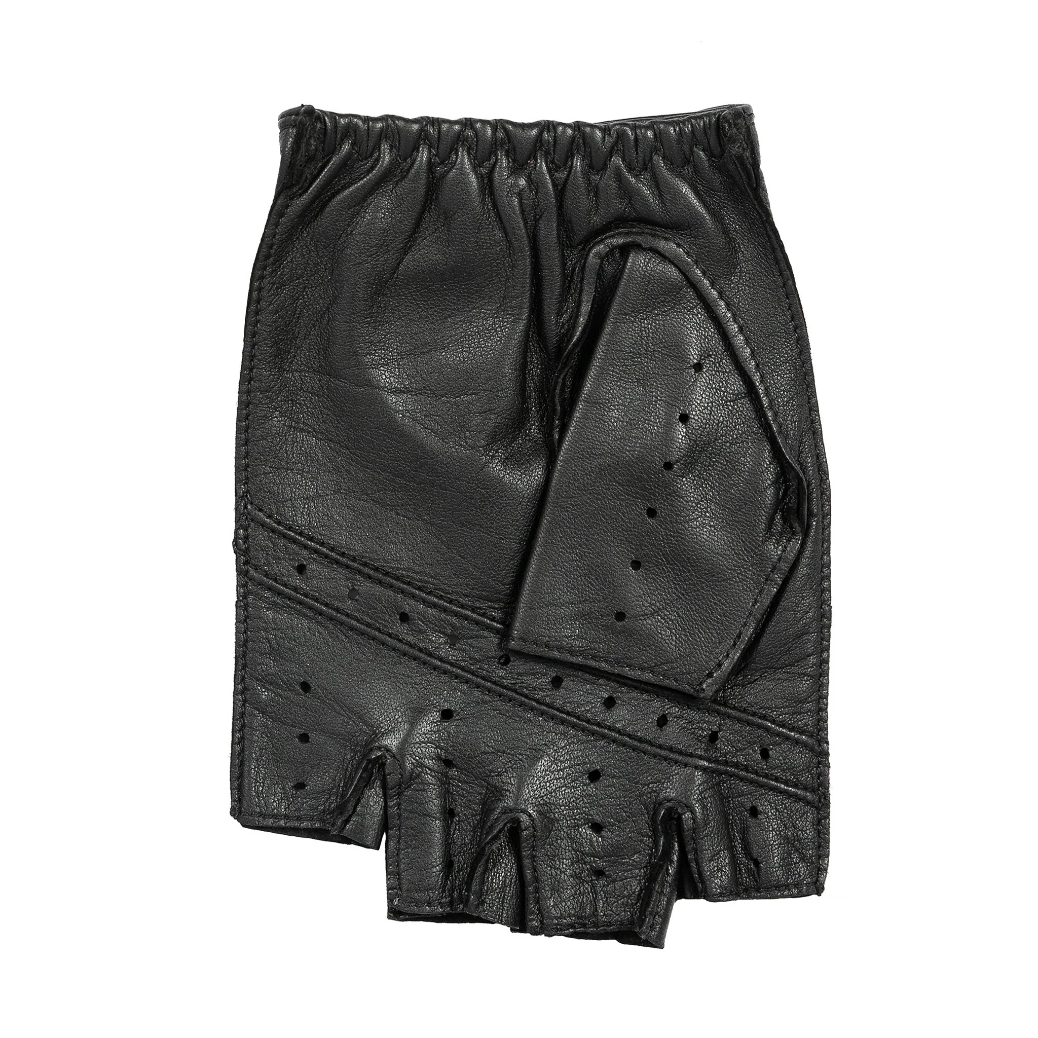 Men's Fingerless Leather Driving Gloves - Image 44
