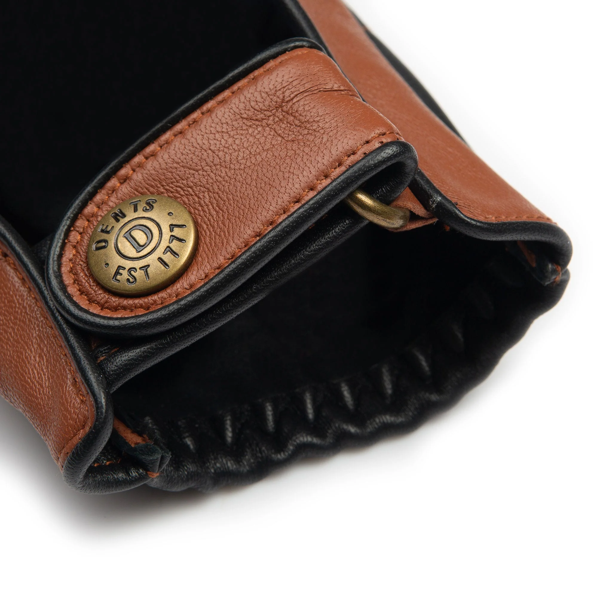 Men's Fingerless Water-Resistant Two-Colour Leather Driving Gloves - Image 11