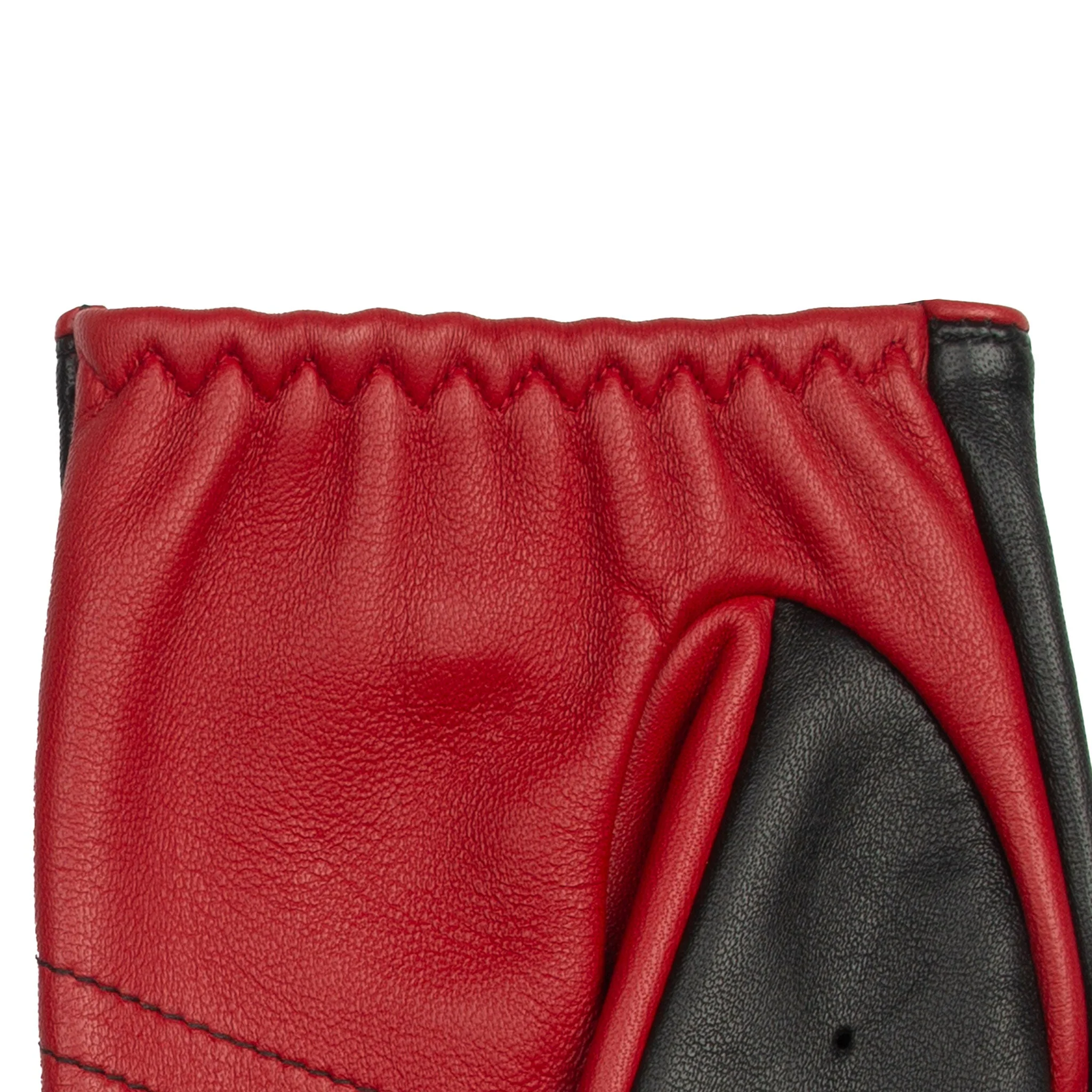 Men's Fingerless Water-Resistant Two-Colour Leather Driving Gloves - Image 18