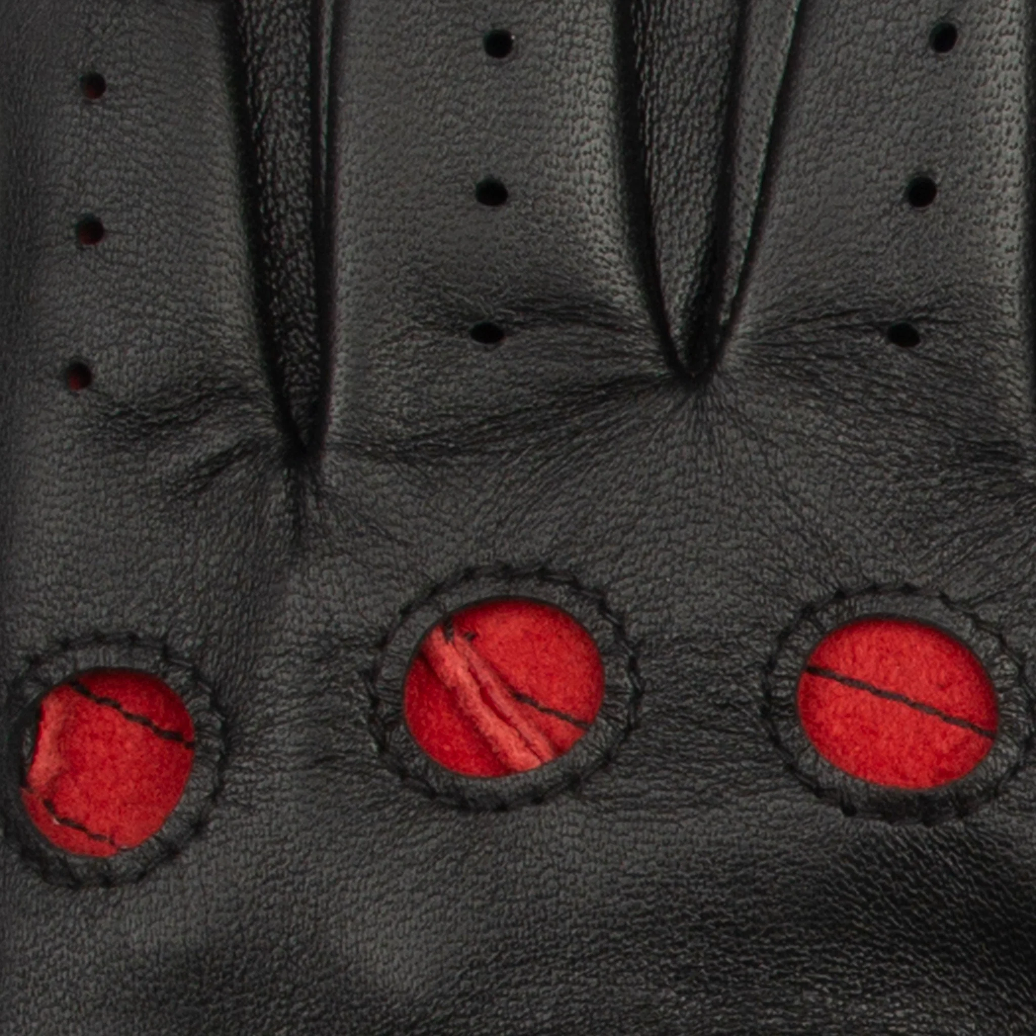 Men's Fingerless Water-Resistant Two-Colour Leather Driving Gloves - Image 19