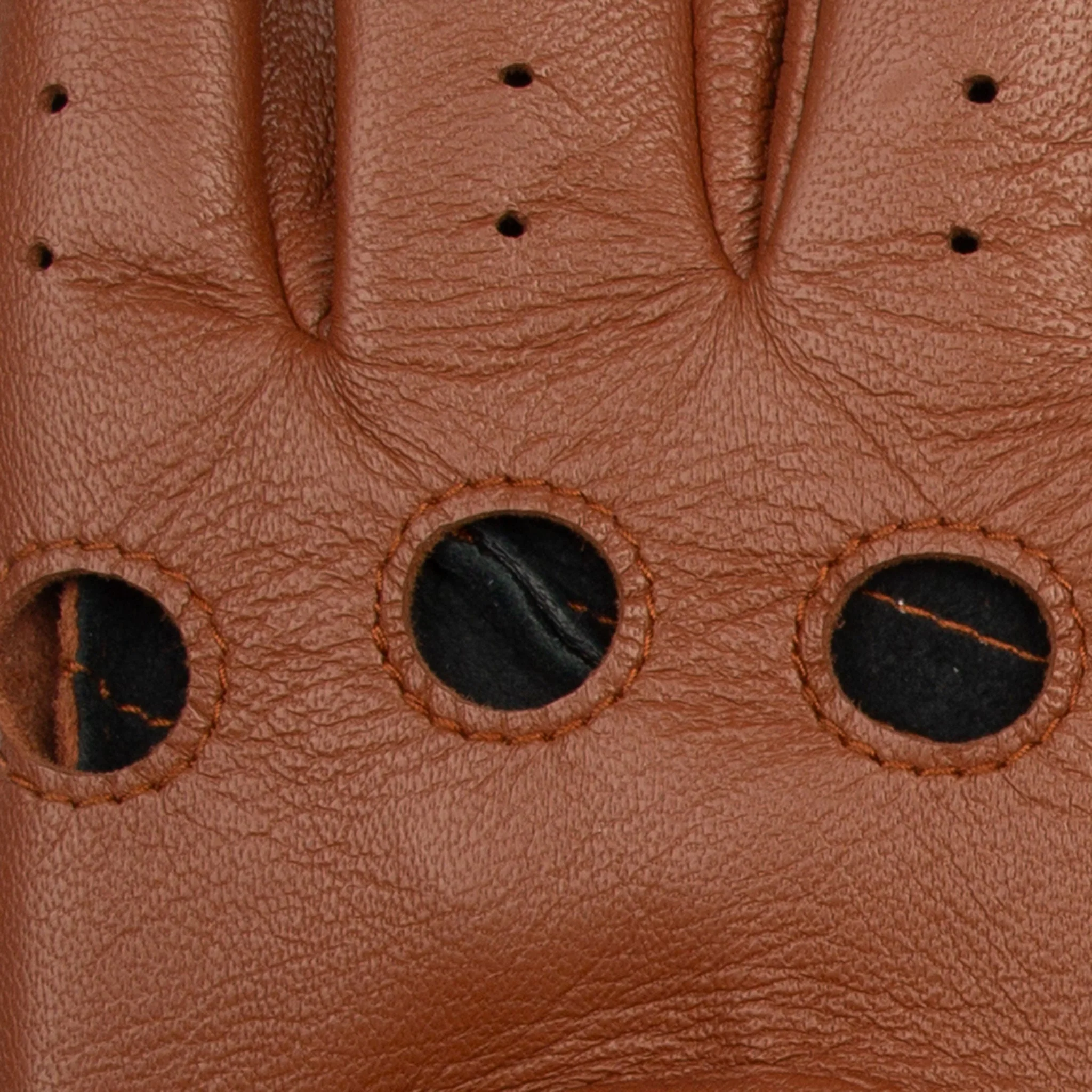 Men's Fingerless Water-Resistant Two-Colour Leather Driving Gloves - Image 9
