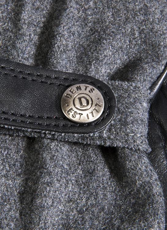 Men's Three-Point Fleece-Lined Flannel and Leather Gloves - Image 3