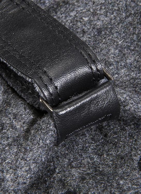 Men's Three-Point Fleece-Lined Flannel and Leather Gloves - Image 4