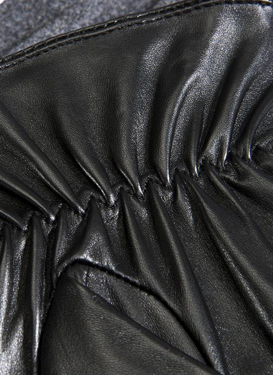Men's Three-Point Fleece-Lined Flannel and Leather Gloves - Image 5