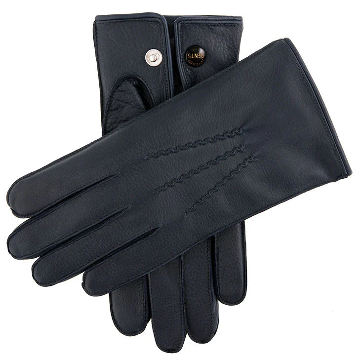 Men's Heritage Three-Point Fur-Lined Deerskin Leather Gloves - Image 3