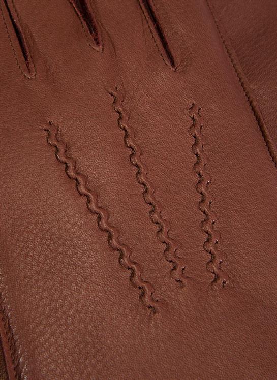 Men's Heritage Three-Point Fur-Lined Deerskin Leather Gloves - Image 5