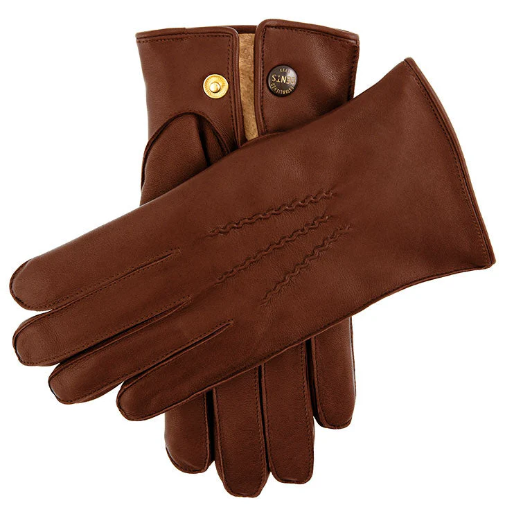 Men's Heritage Three-Point Fur-Lined Leather Gloves - Image 3