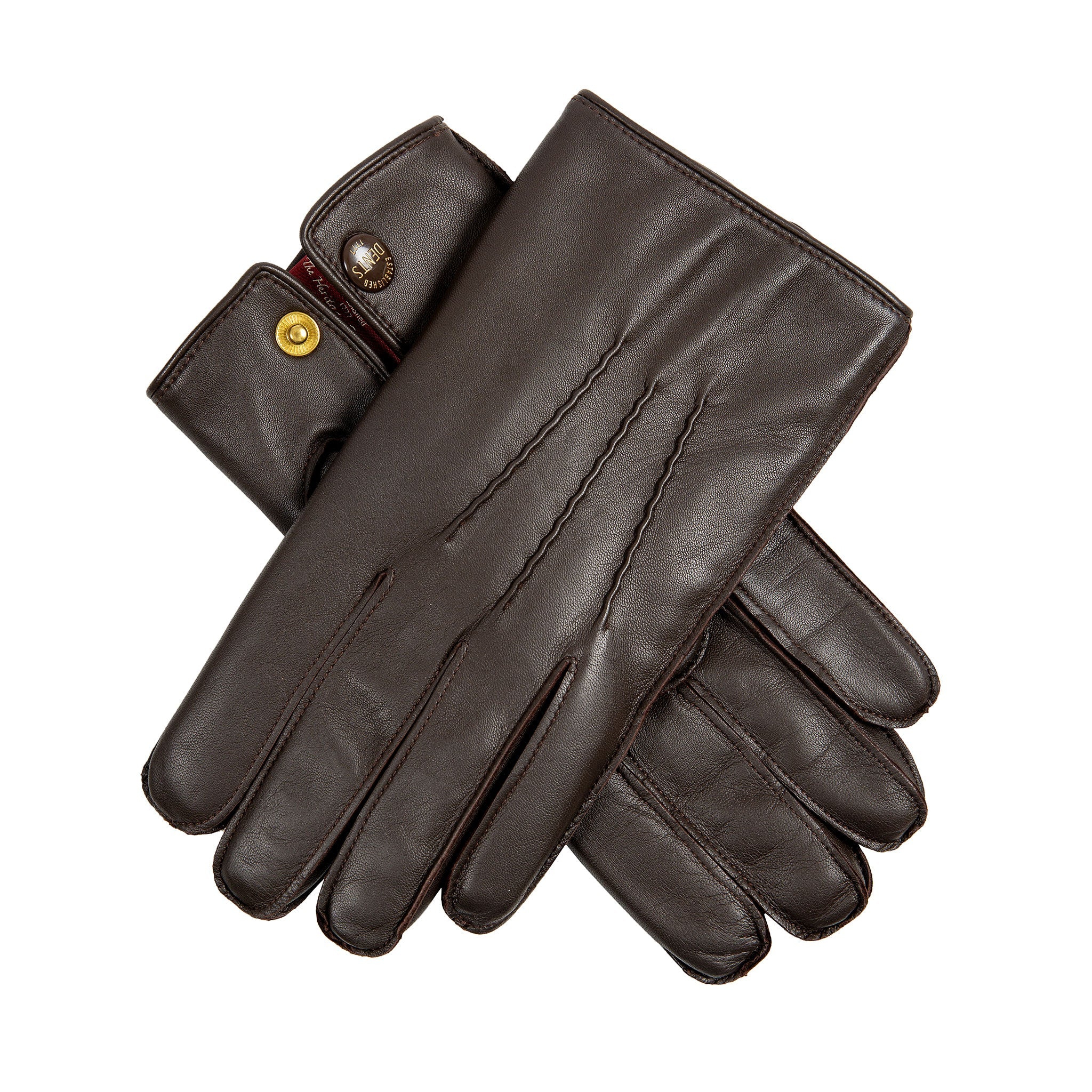 Men's Heritage Three-Point Fur-Lined Leather Gloves - Image 4