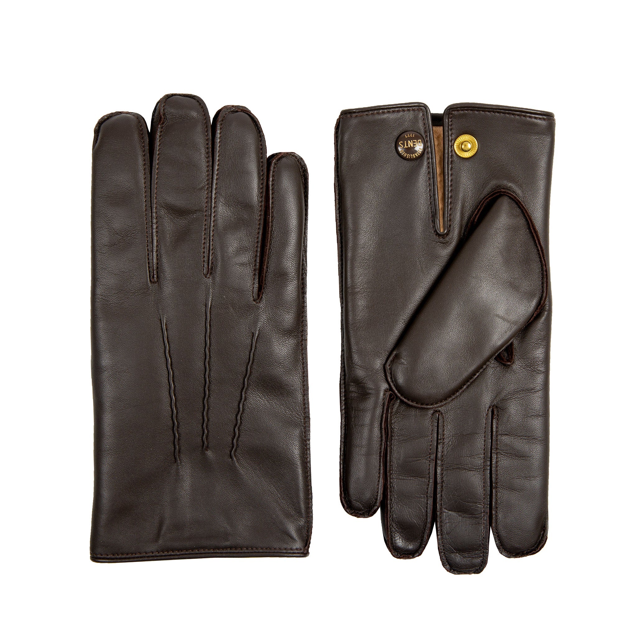 Men's Heritage Three-Point Fur-Lined Leather Gloves - Image 5