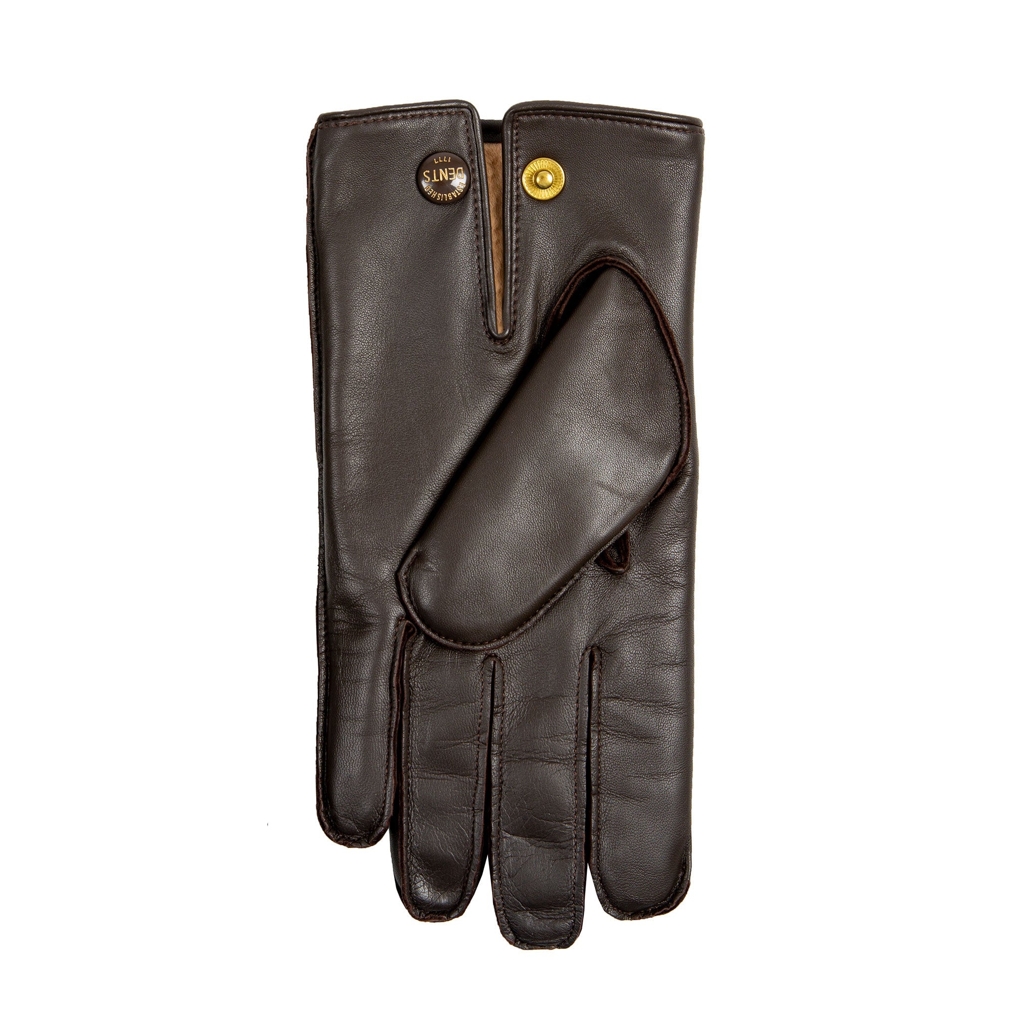 Men's Heritage Three-Point Fur-Lined Leather Gloves - Image 8
