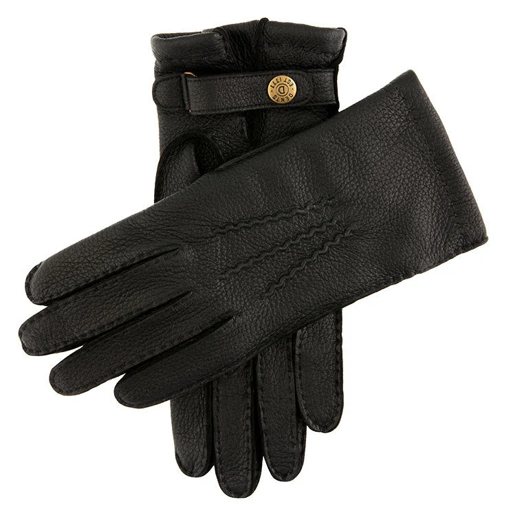 Men's Heritage Handsewn Three-Point Cashmere-Lined Deerskin Leather Gloves - Image 3