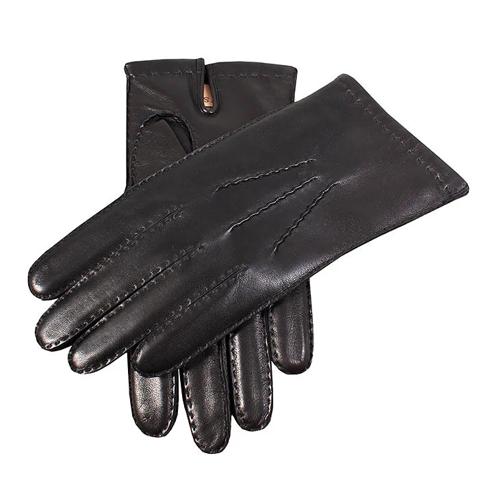 Men's Handsewn Three-Point Cashmere-Lined Shorter-Finger Leather Gloves