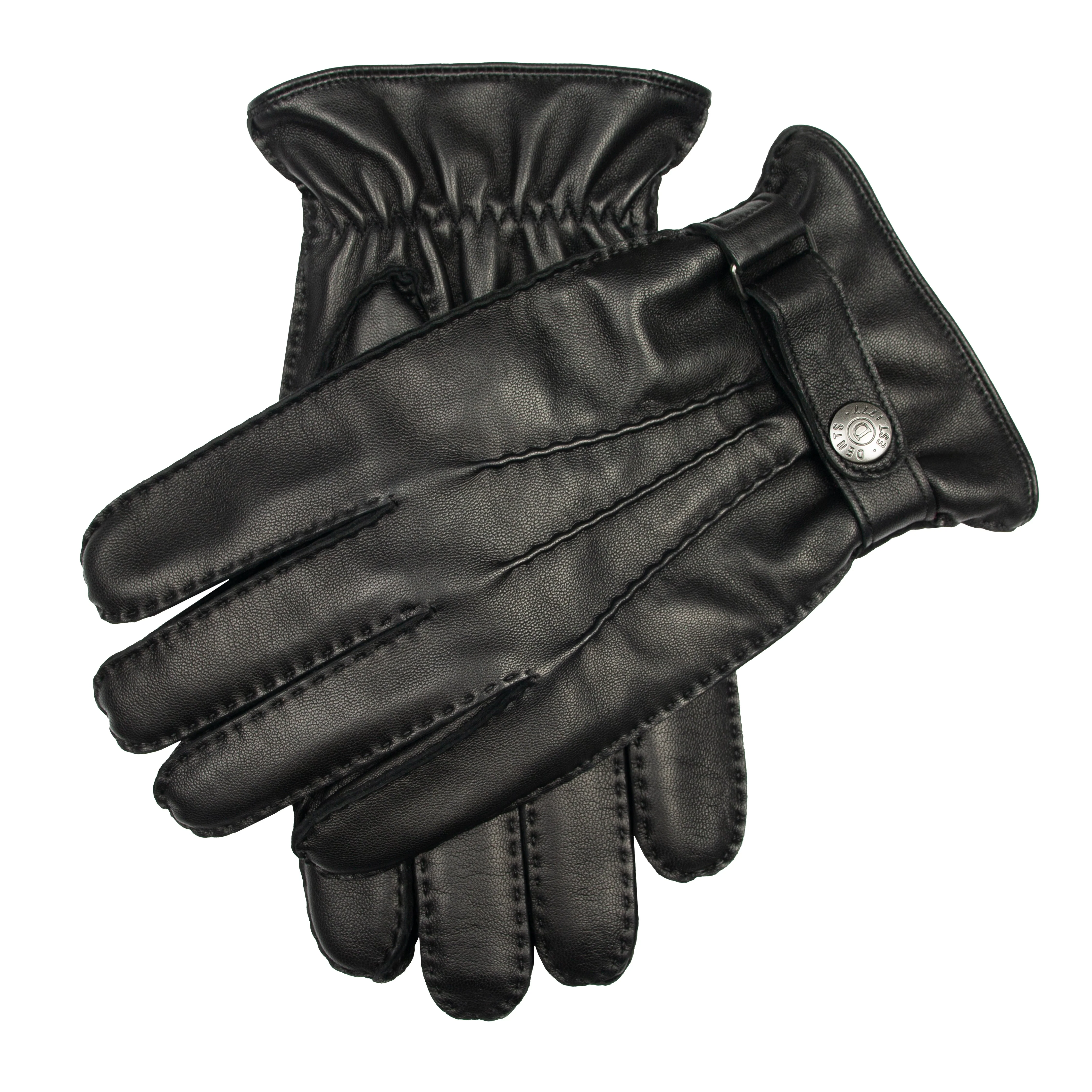 Men's Handsewn Three-Point Wool and Cashmere Blend-Lined Leather Gloves