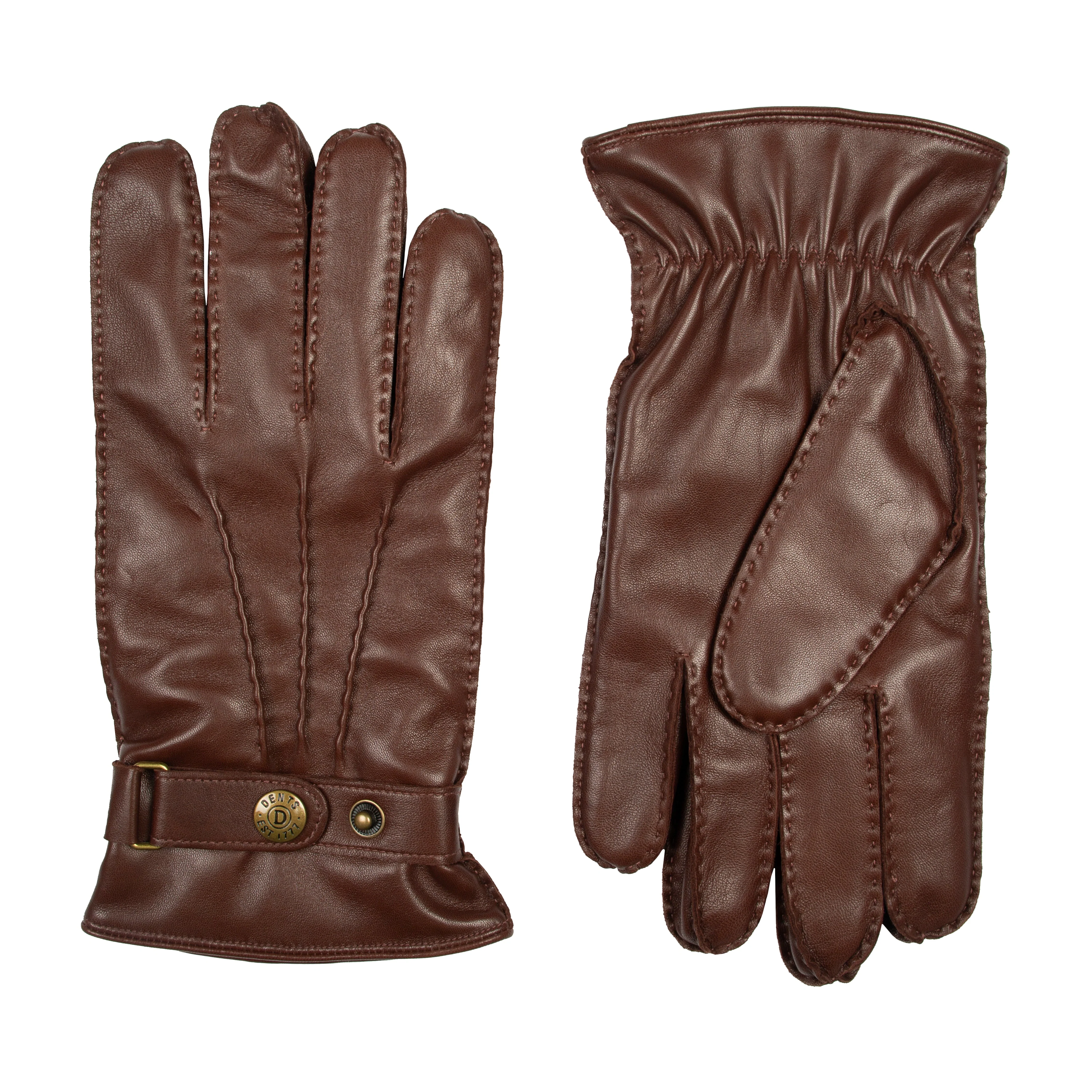 Men's Handsewn Three-Point Wool and Cashmere Blend-Lined Leather Gloves - Image 16