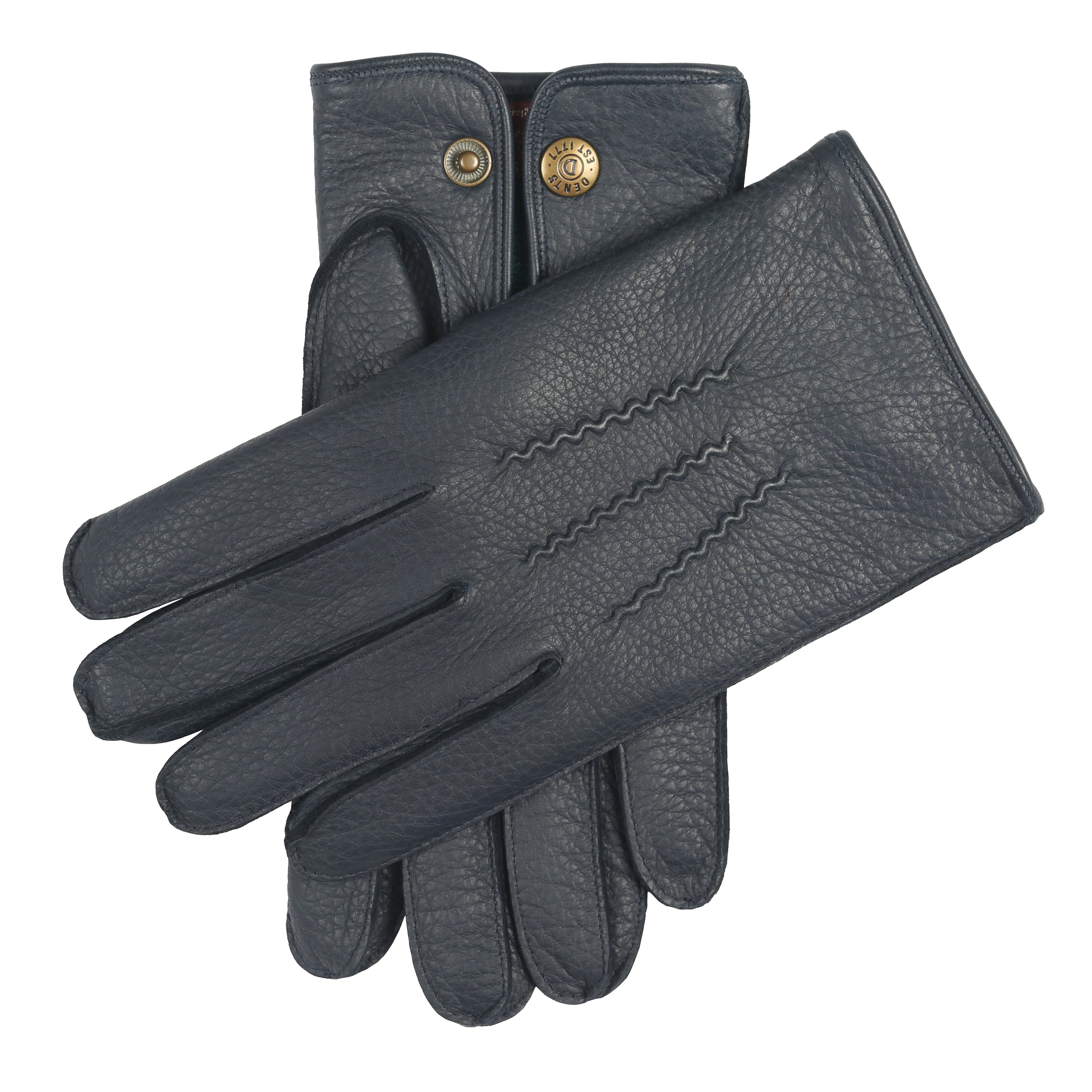 Men's Heritage Three-Point Cashmere-Lined Deerskin Leather Gloves - Image 3