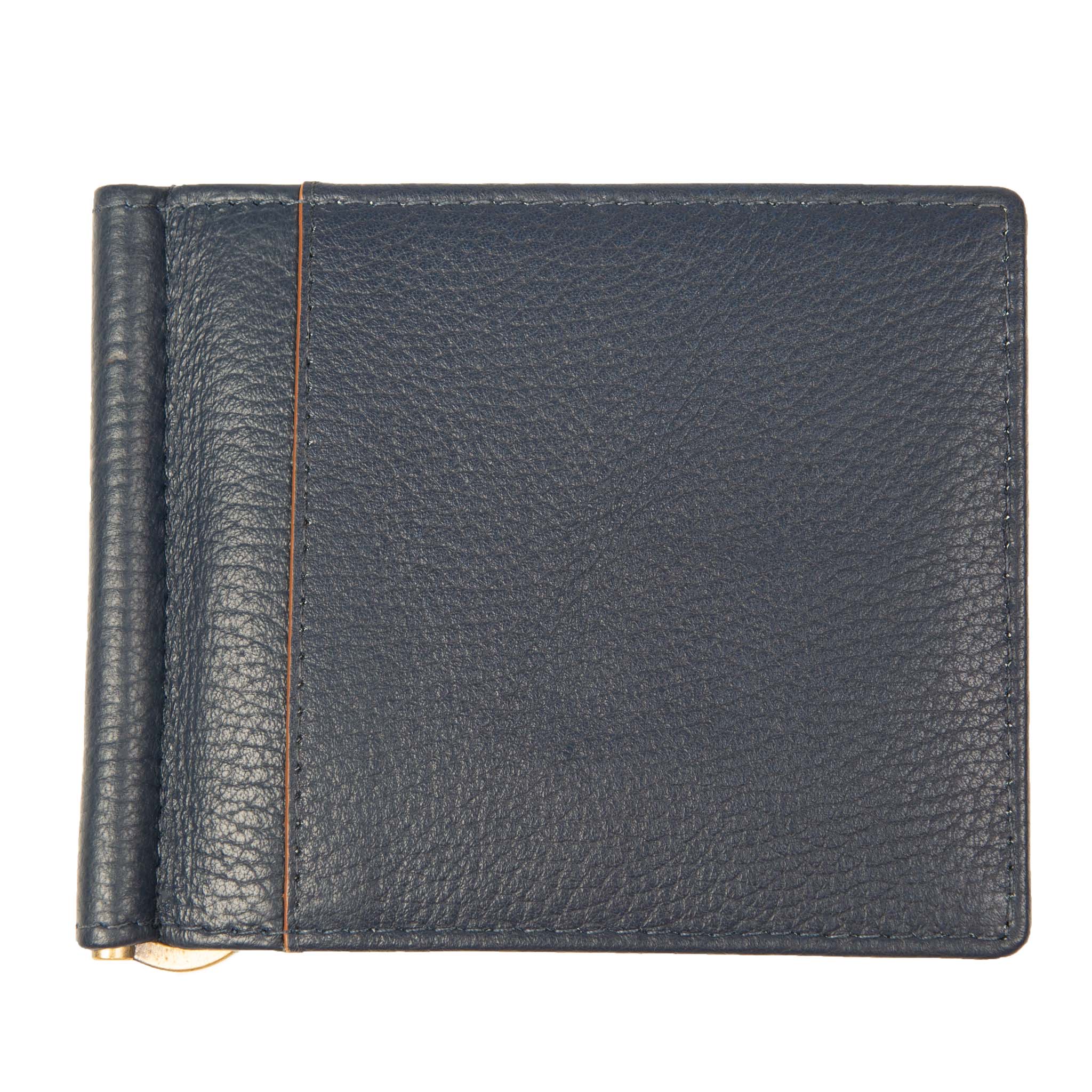 Men's Pebble Grain Leather Bifold Wallet with Money Clip and RFID Blocking