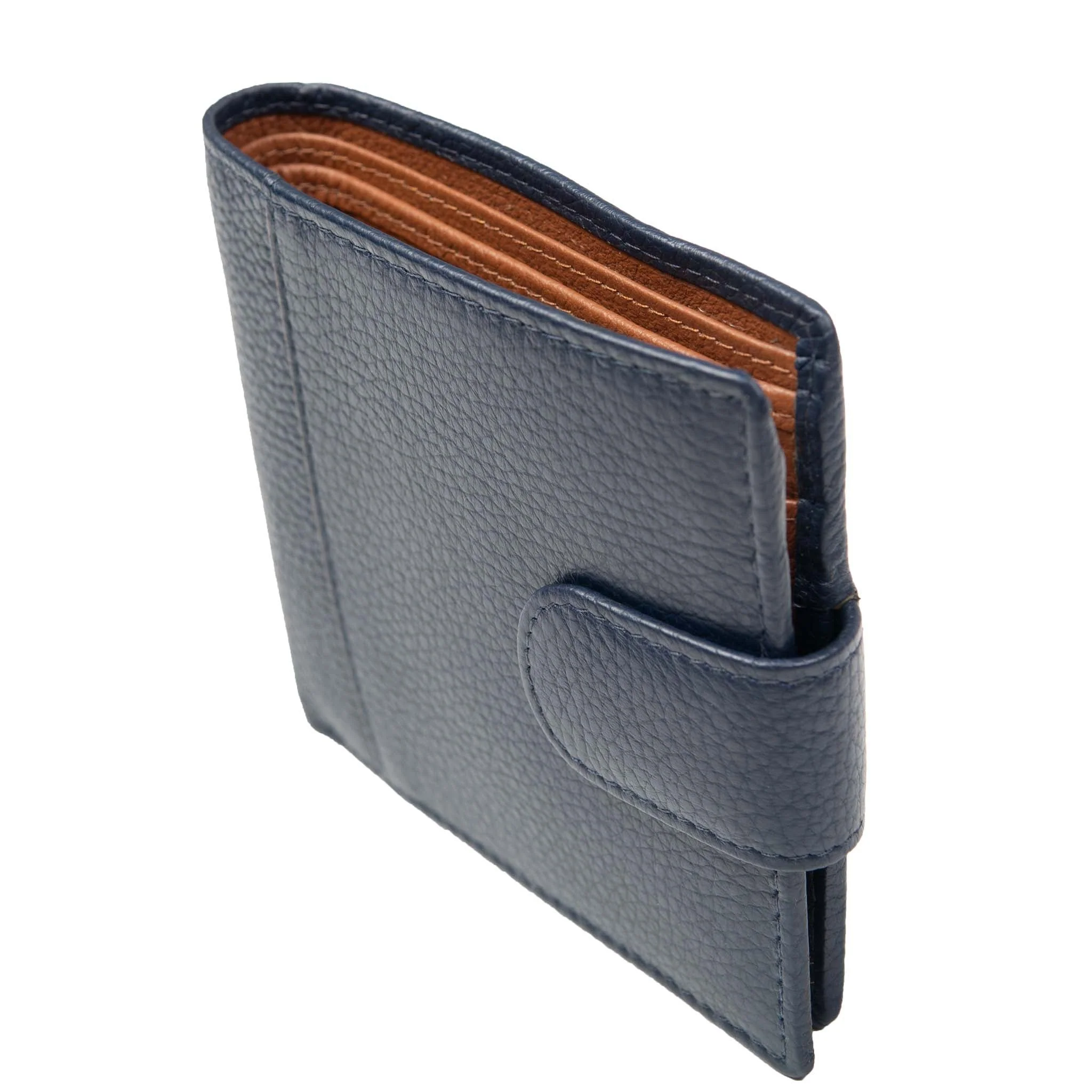 Men's Pebble Grain Leather Bifold Wallet with RFID Blocking and Coin Purse - Image 4
