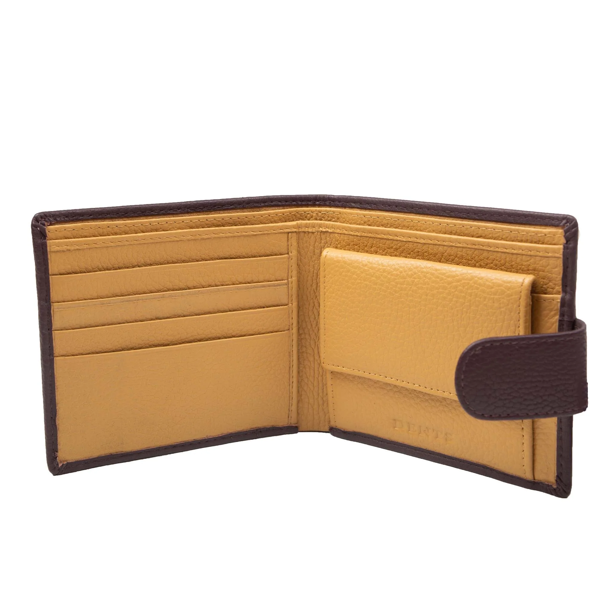 Men's Pebble Grain Leather Bifold Wallet with RFID Blocking and Coin Purse - Image 8