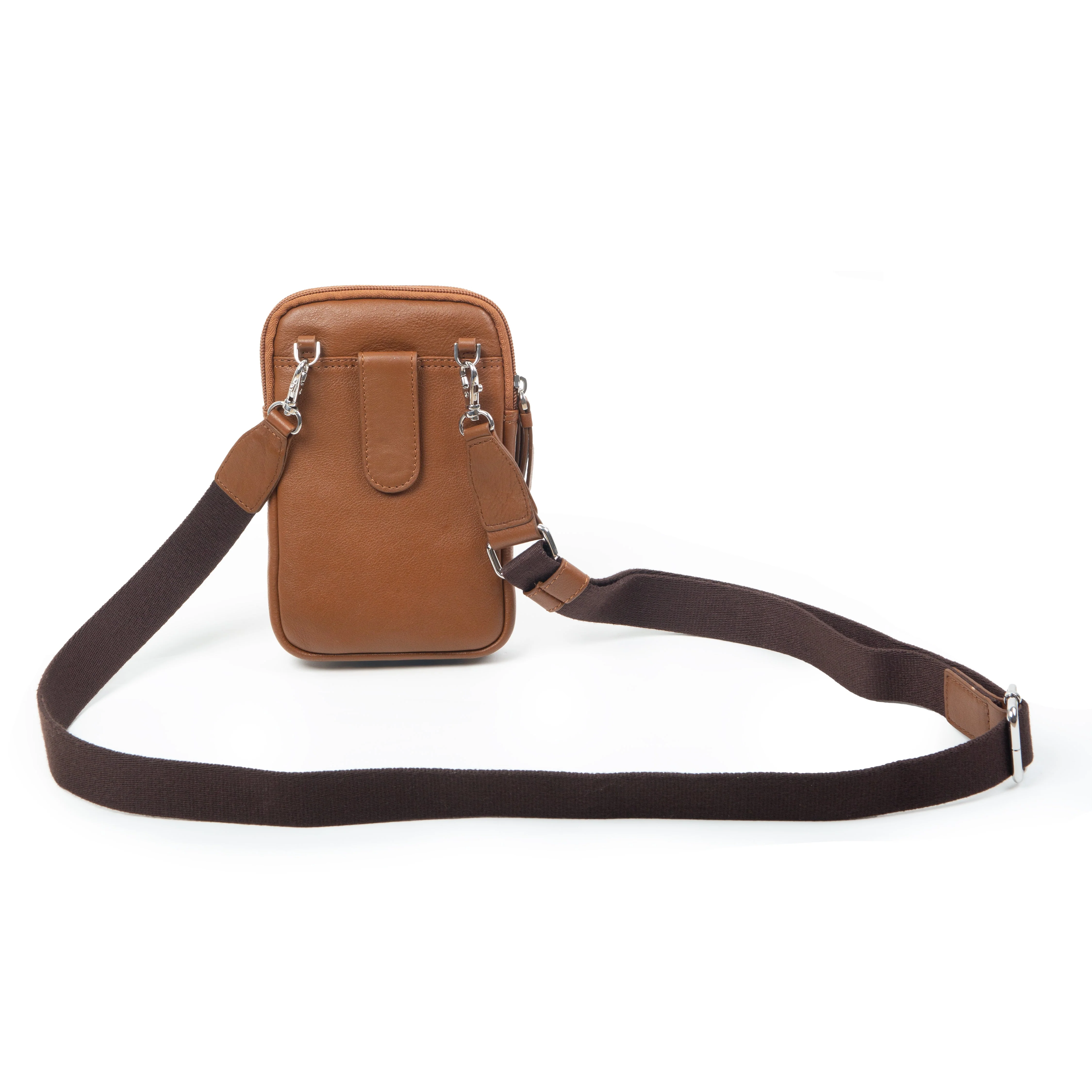 Men's Pebble Grain Leather Crossbody Phone Bag - Image 2