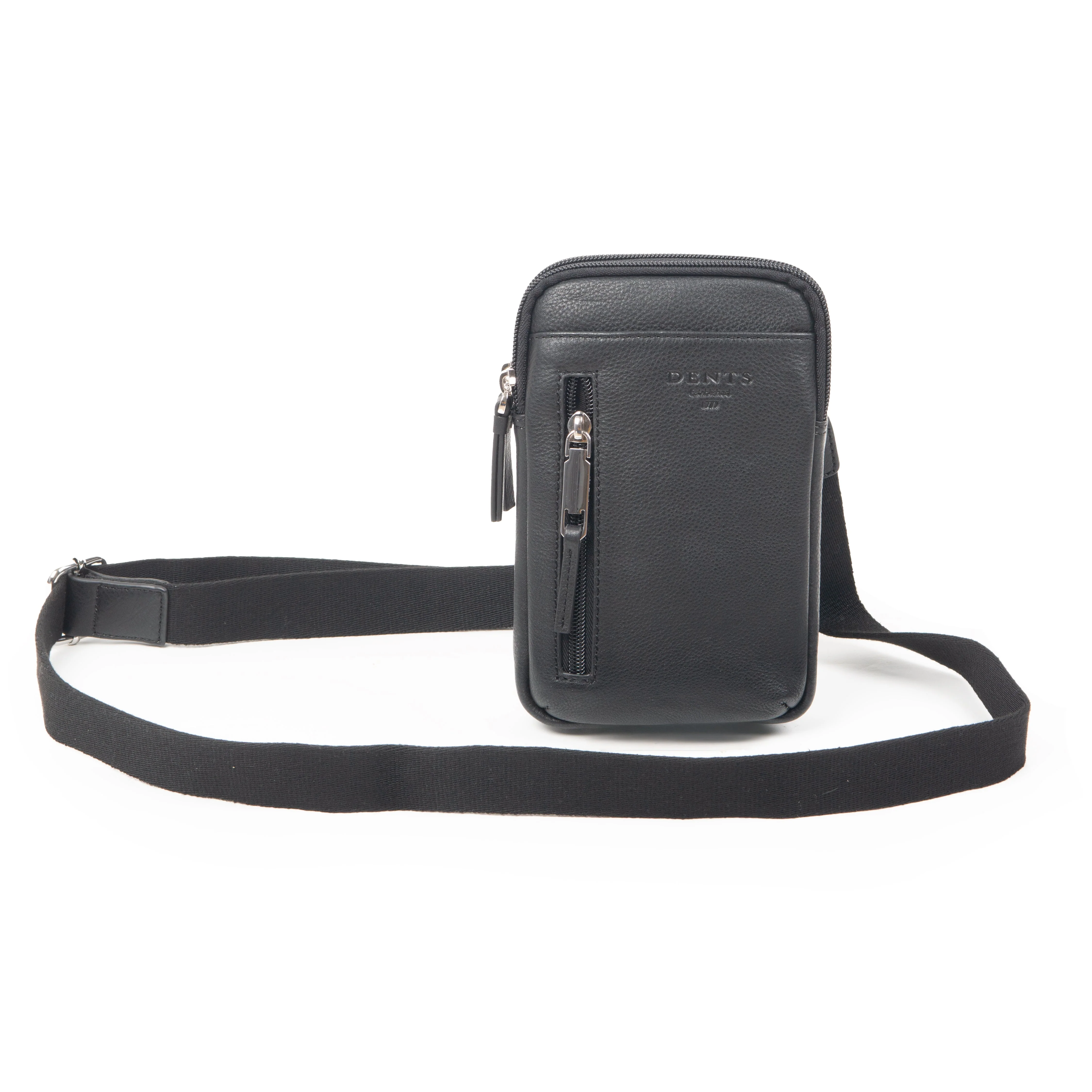 Men's Pebble Grain Leather Crossbody Phone Bag - Image 4