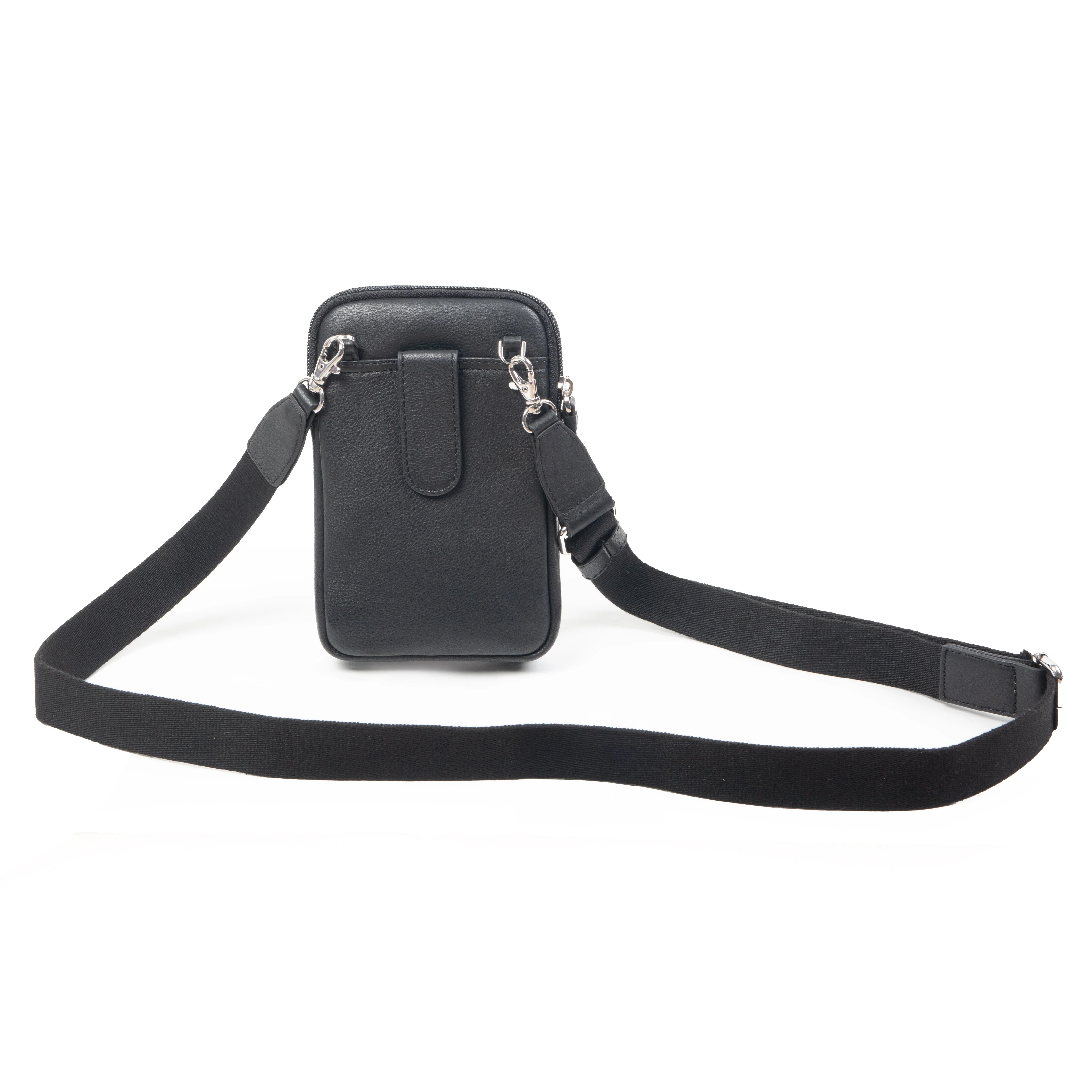 Men's Pebble Grain Leather Crossbody Phone Bag - Image 7