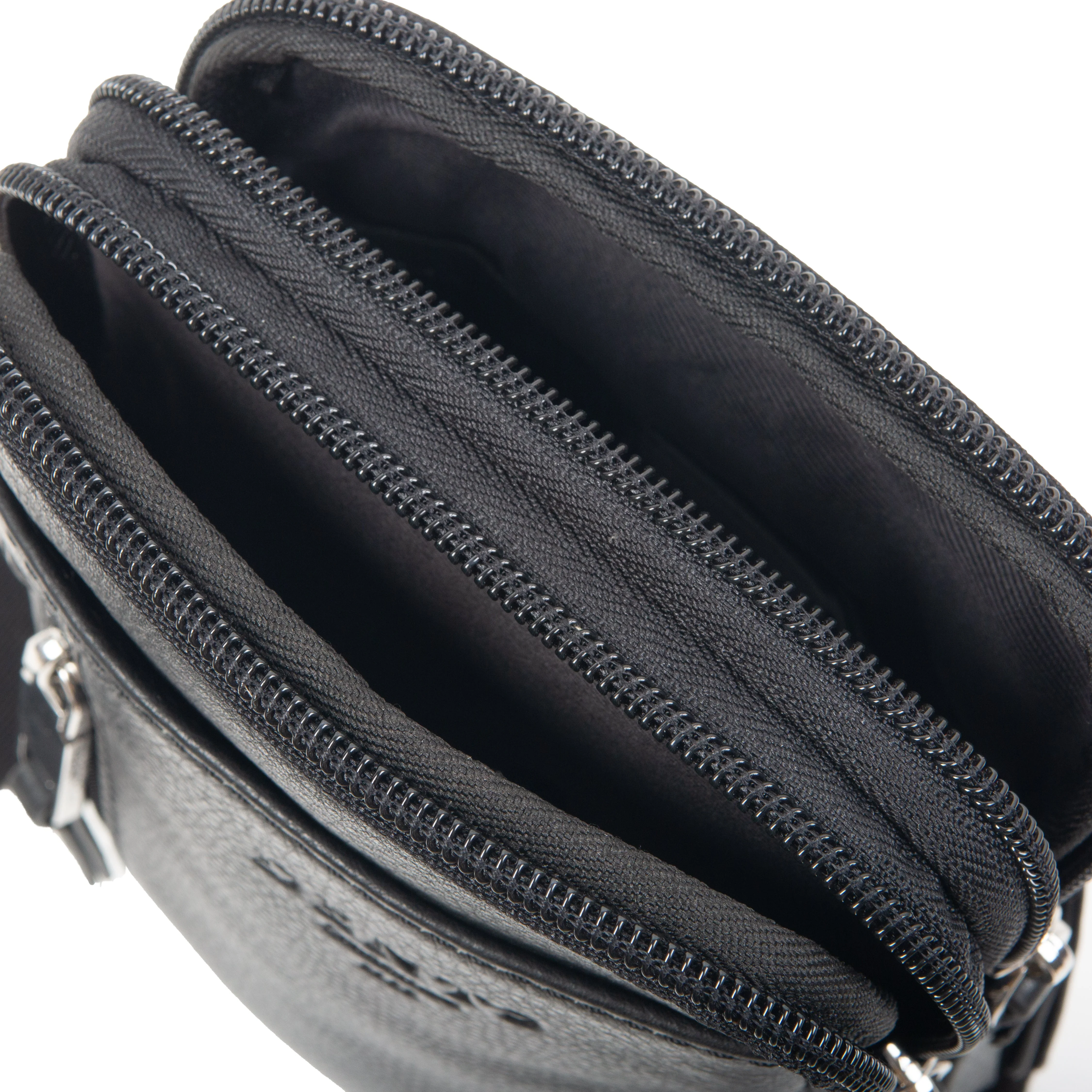 Men's Pebble Grain Leather Crossbody Phone Bag - Image 8