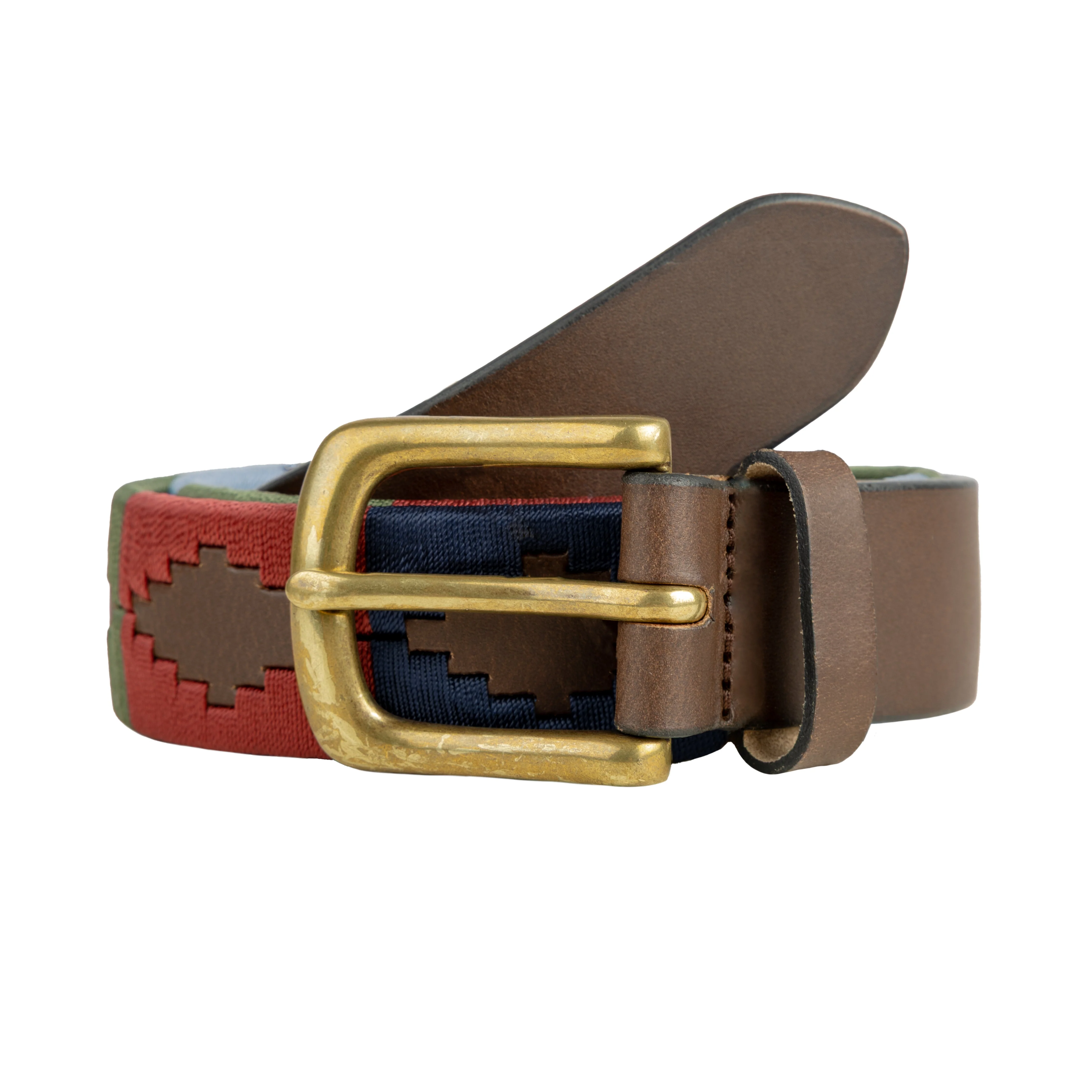 Men's Polo Full-Grain Leather Belt with Brass Buckle - Image 13