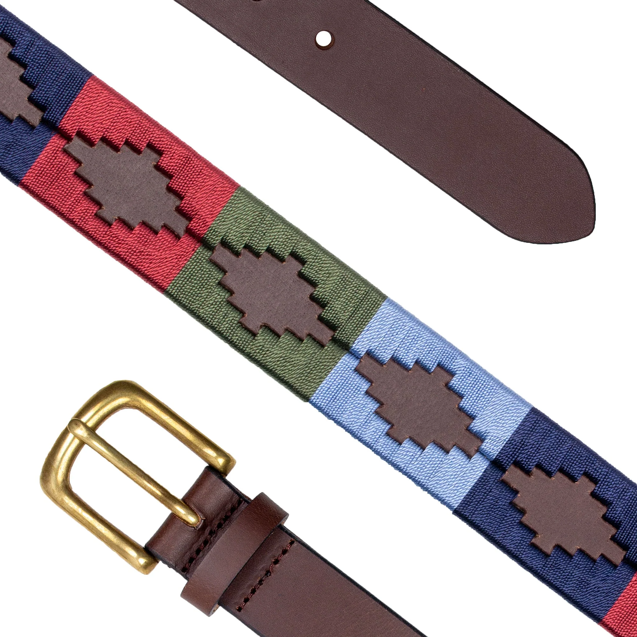 Men's Polo Full-Grain Leather Belt with Brass Buckle - Image 14
