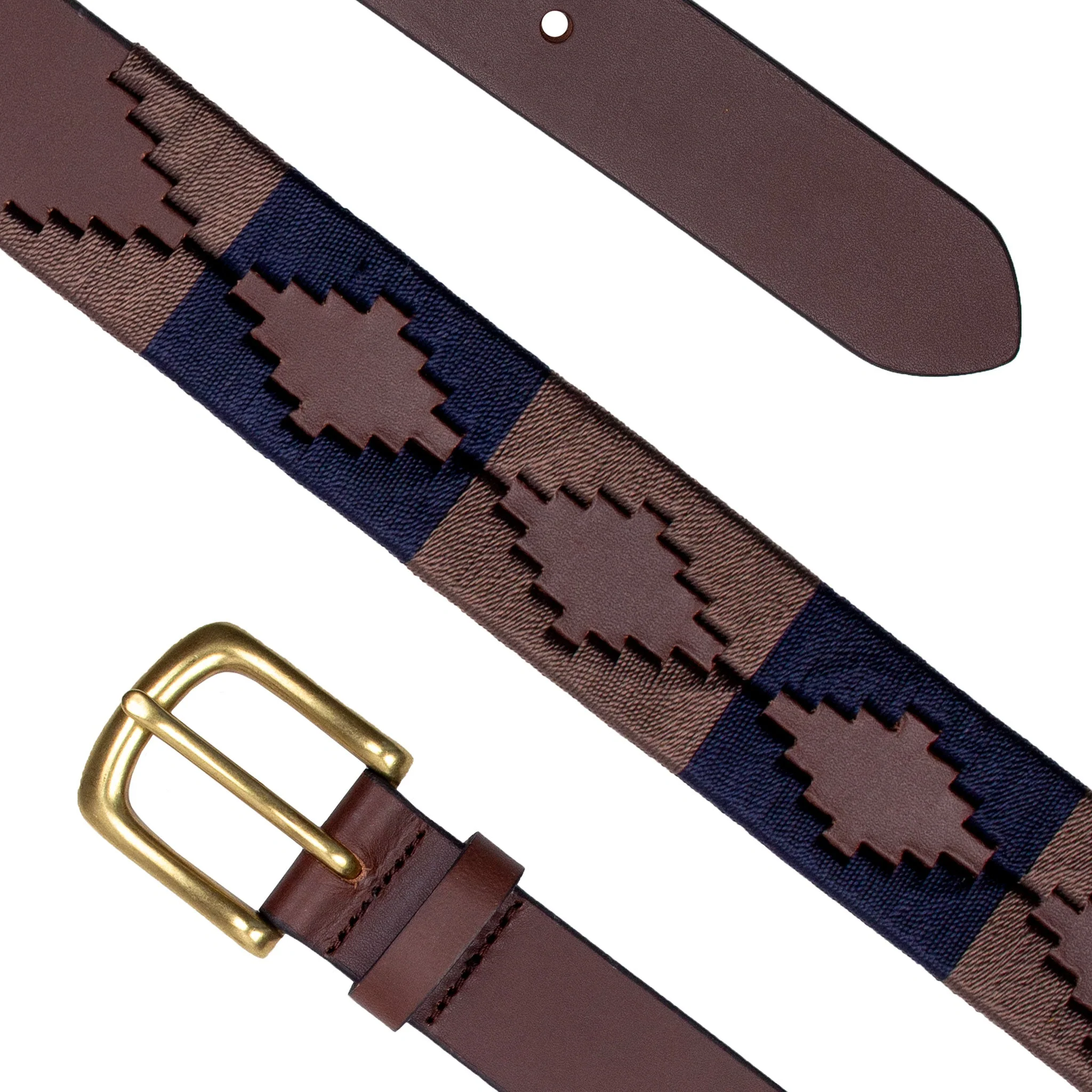 Men's Polo Full-Grain Leather Belt with Brass Buckle - Image 2