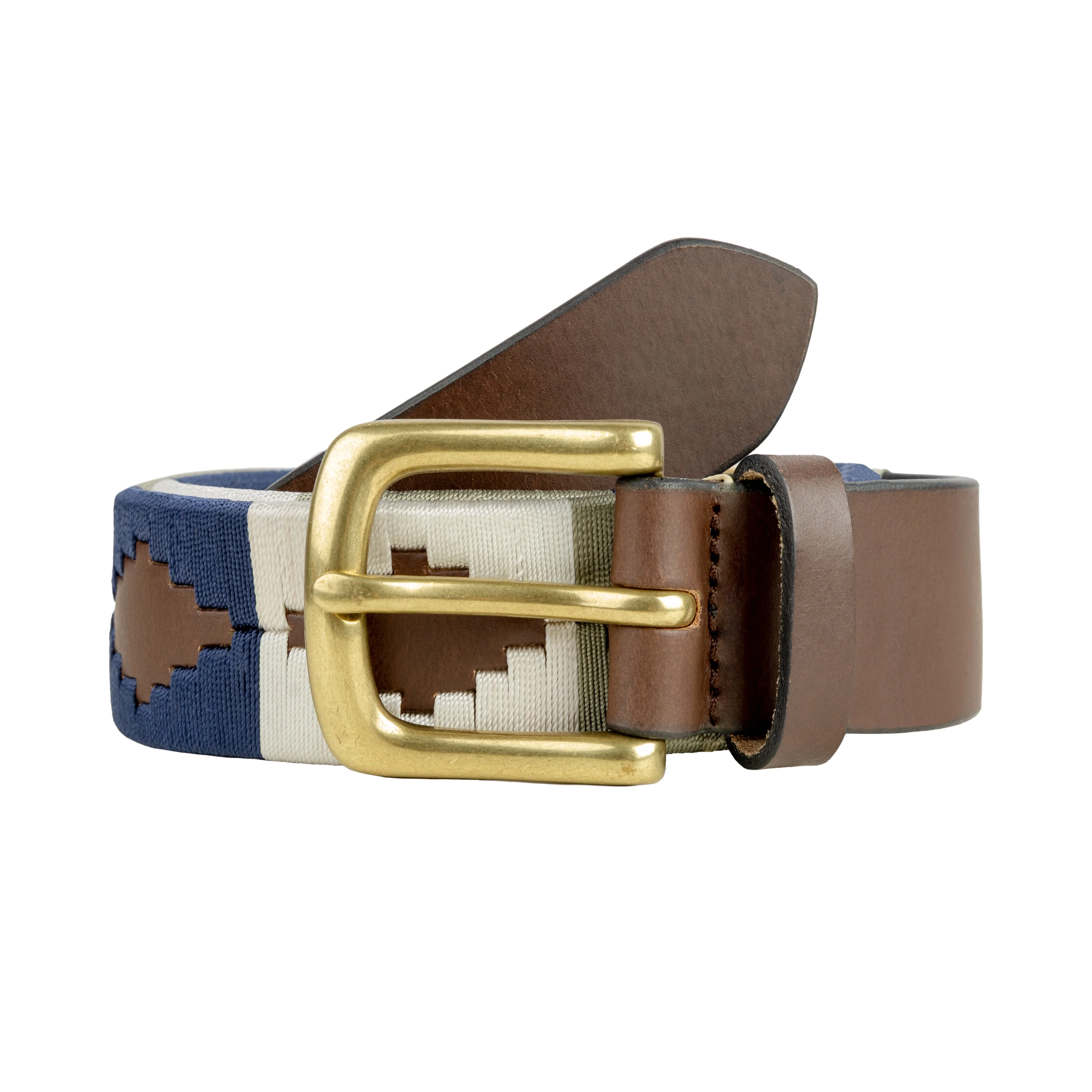 Men's Polo Full-Grain Leather Belt with Brass Buckle - Image 7