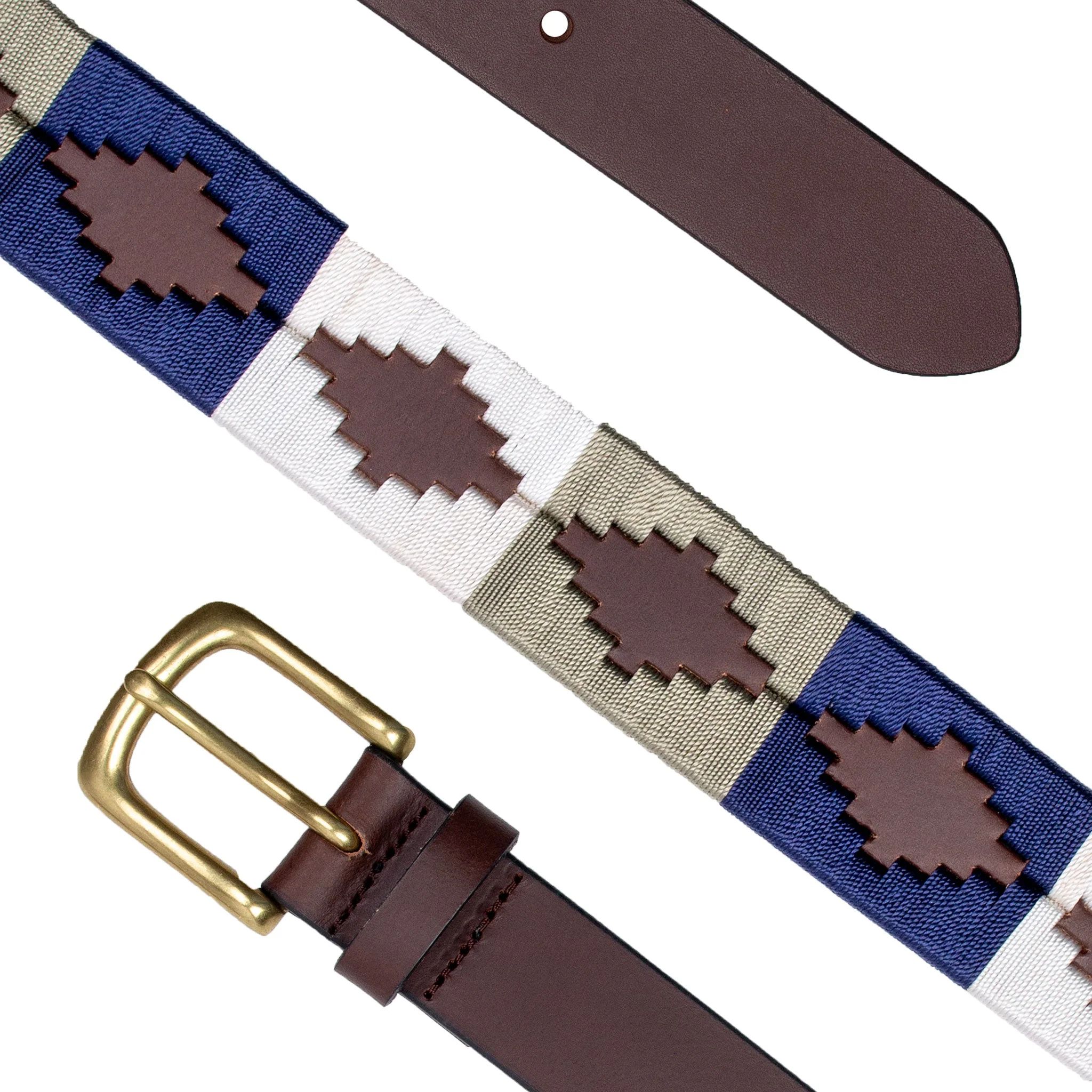 Men's Polo Full-Grain Leather Belt with Brass Buckle - Image 8