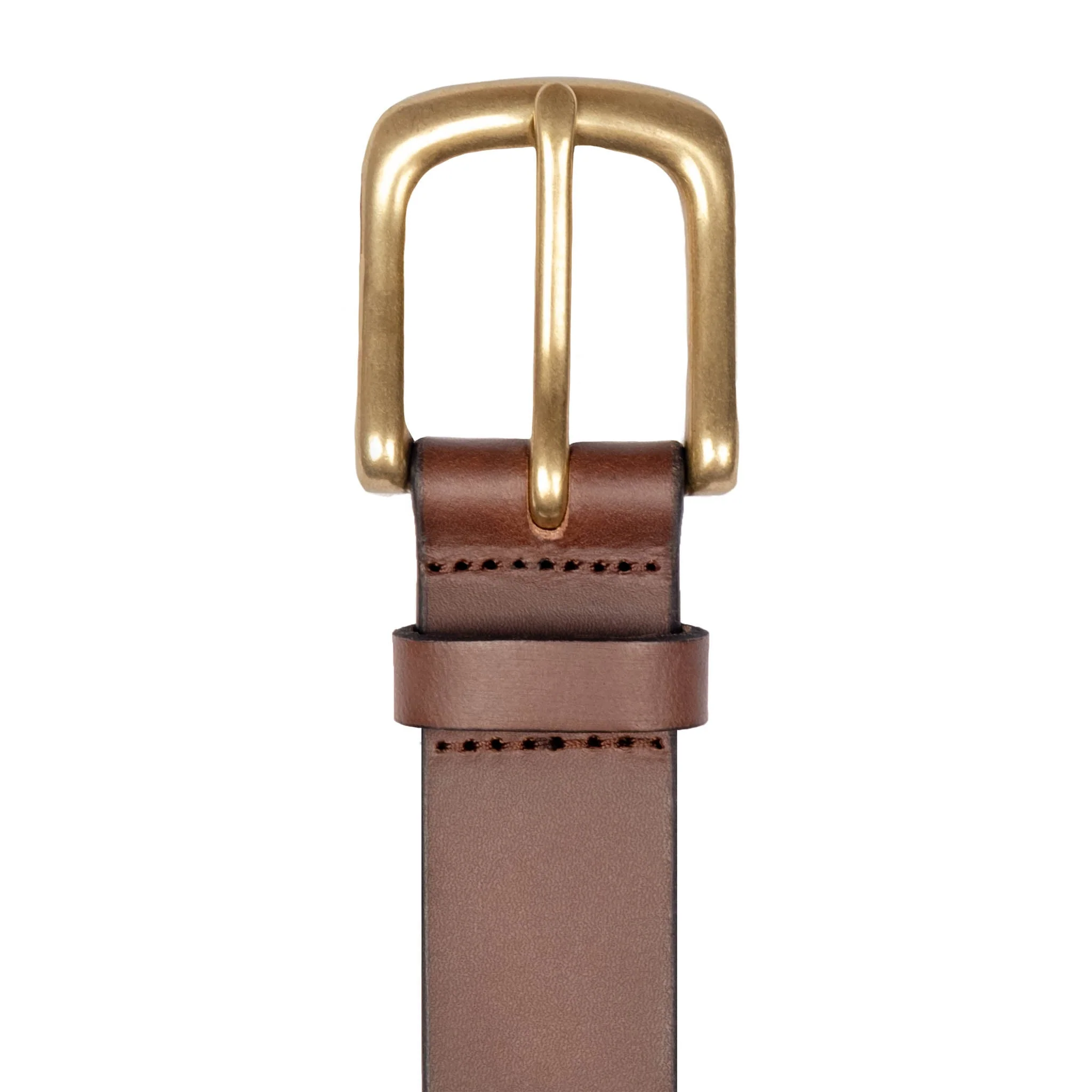 Men's Polo Full-Grain Leather Belt with Brass Buckle - Image 9
