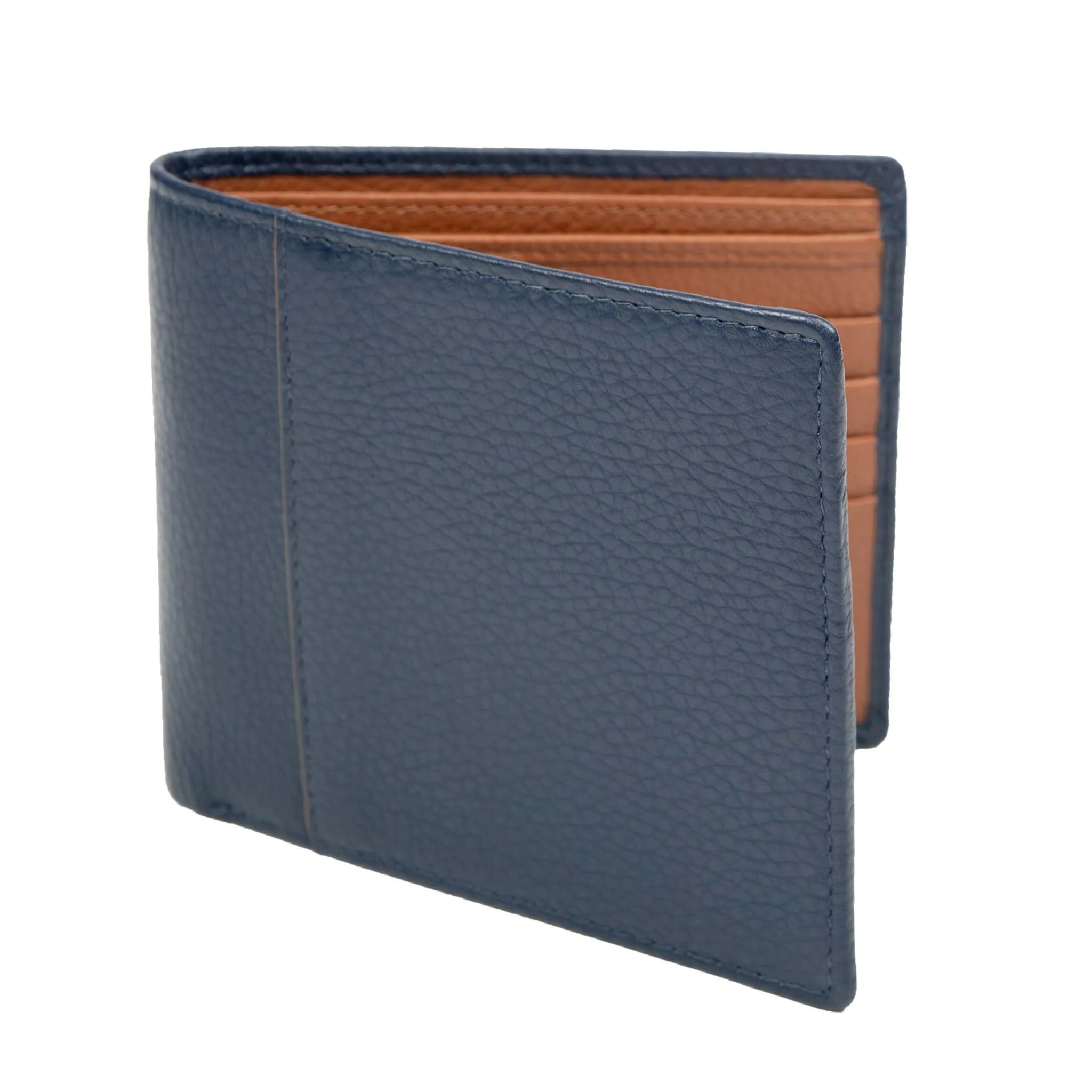 Men's Slim Pebble Grain Leather Bifold Wallet with RFID Blocking - Image 4