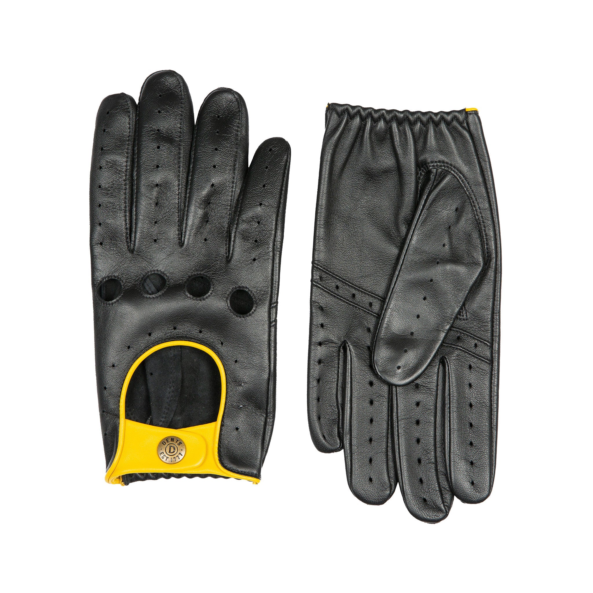 Men’s Touchscreen Three-Colour Leather Driving Gloves - Image 4