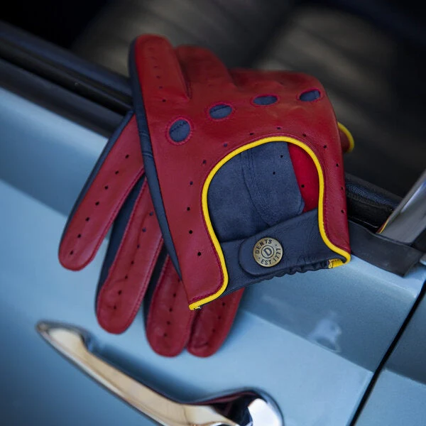 Men’s Touchscreen Three-Colour Leather Driving Gloves - Image 40