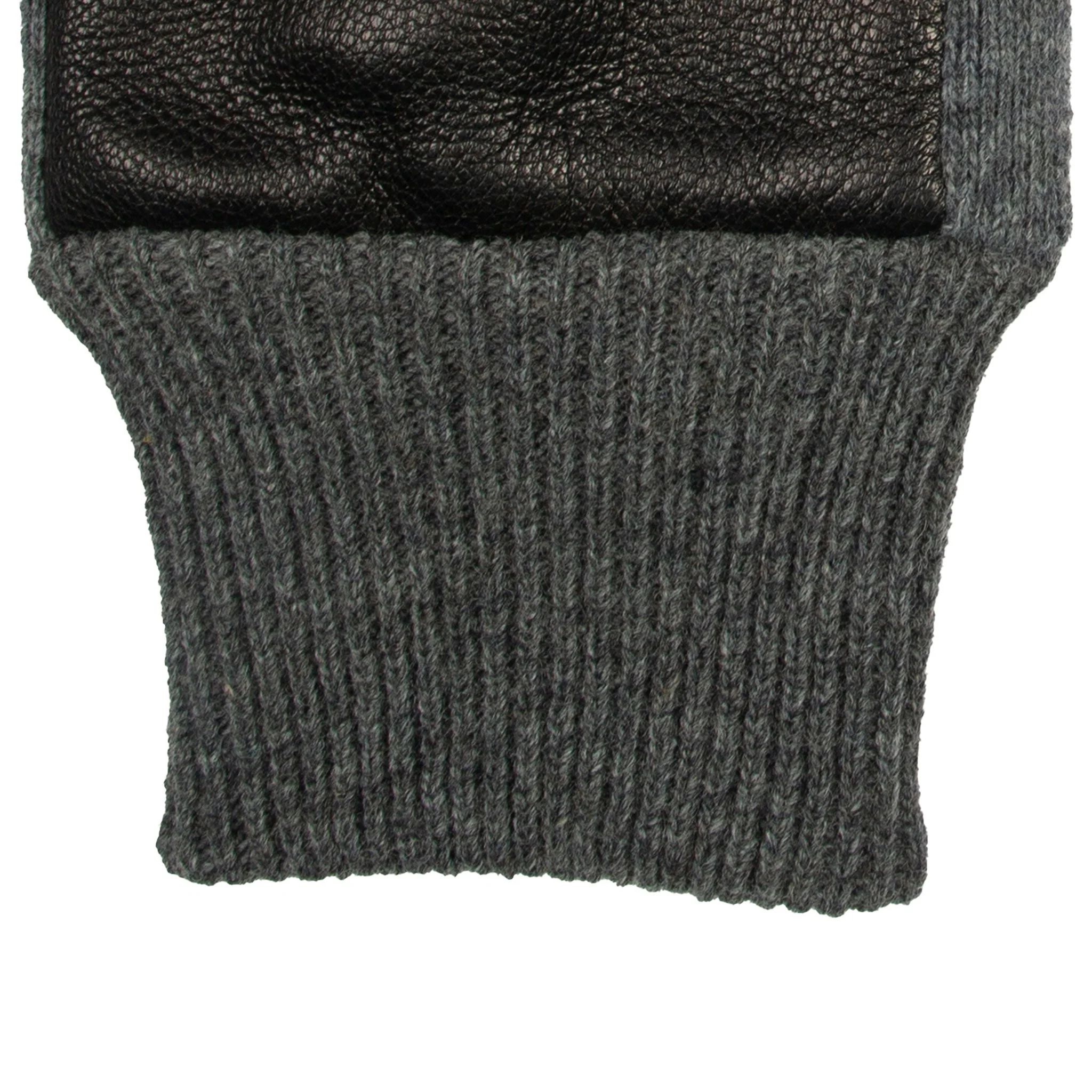 Men's Three-Point Fleece-Lined Imitation Deerskin Leather Gloves with Knitted Cuffs - Image 4