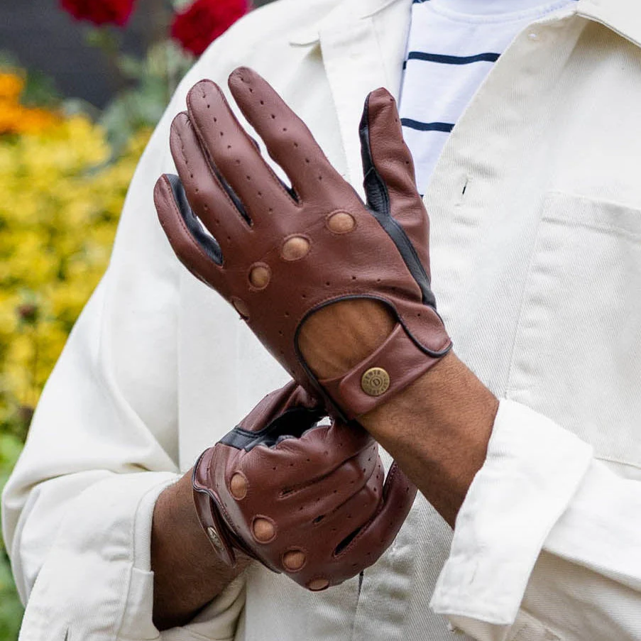Men's Touchscreen Leather Driving Gloves - Image 3