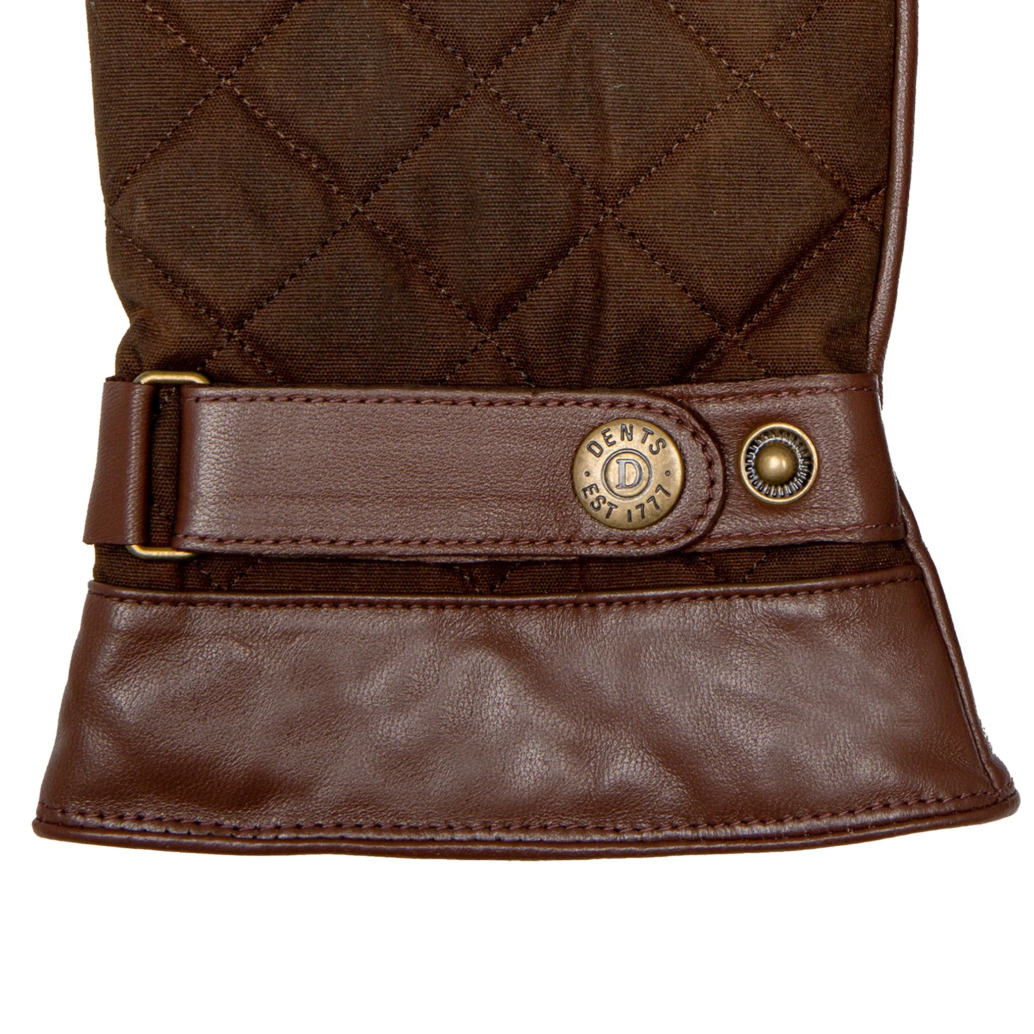 Men's Touchscreen Water-Resistant Fleece-Lined Leather Gloves with Waxed Cotton Quilting - Image 15