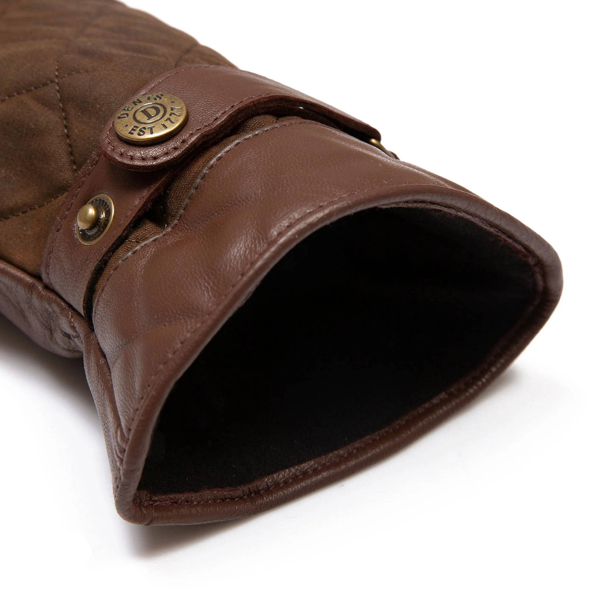Men's Touchscreen Water-Resistant Fleece-Lined Leather Gloves with Waxed Cotton Quilting - Image 21