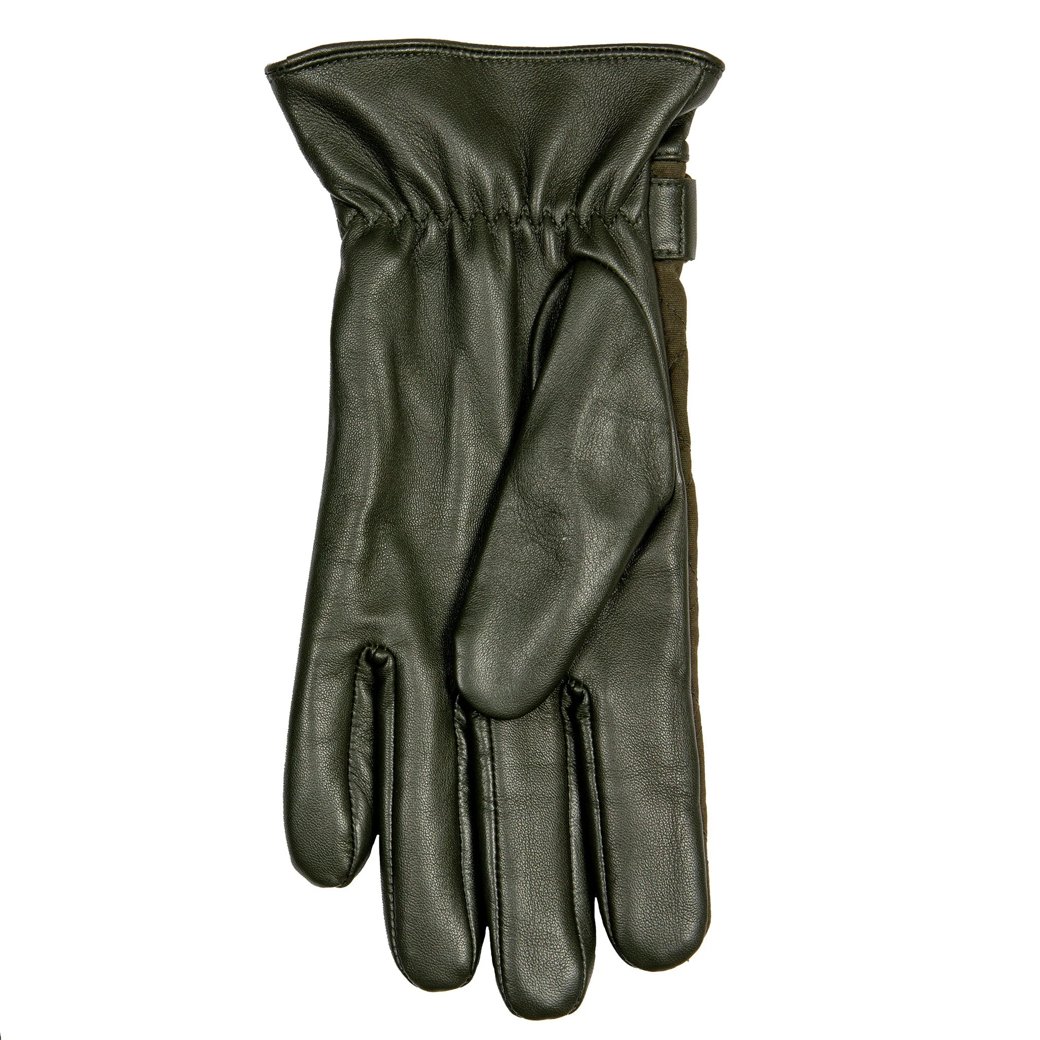 Men's Touchscreen Water-Resistant Fleece-Lined Leather Gloves with Waxed Cotton Quilting - Image 7