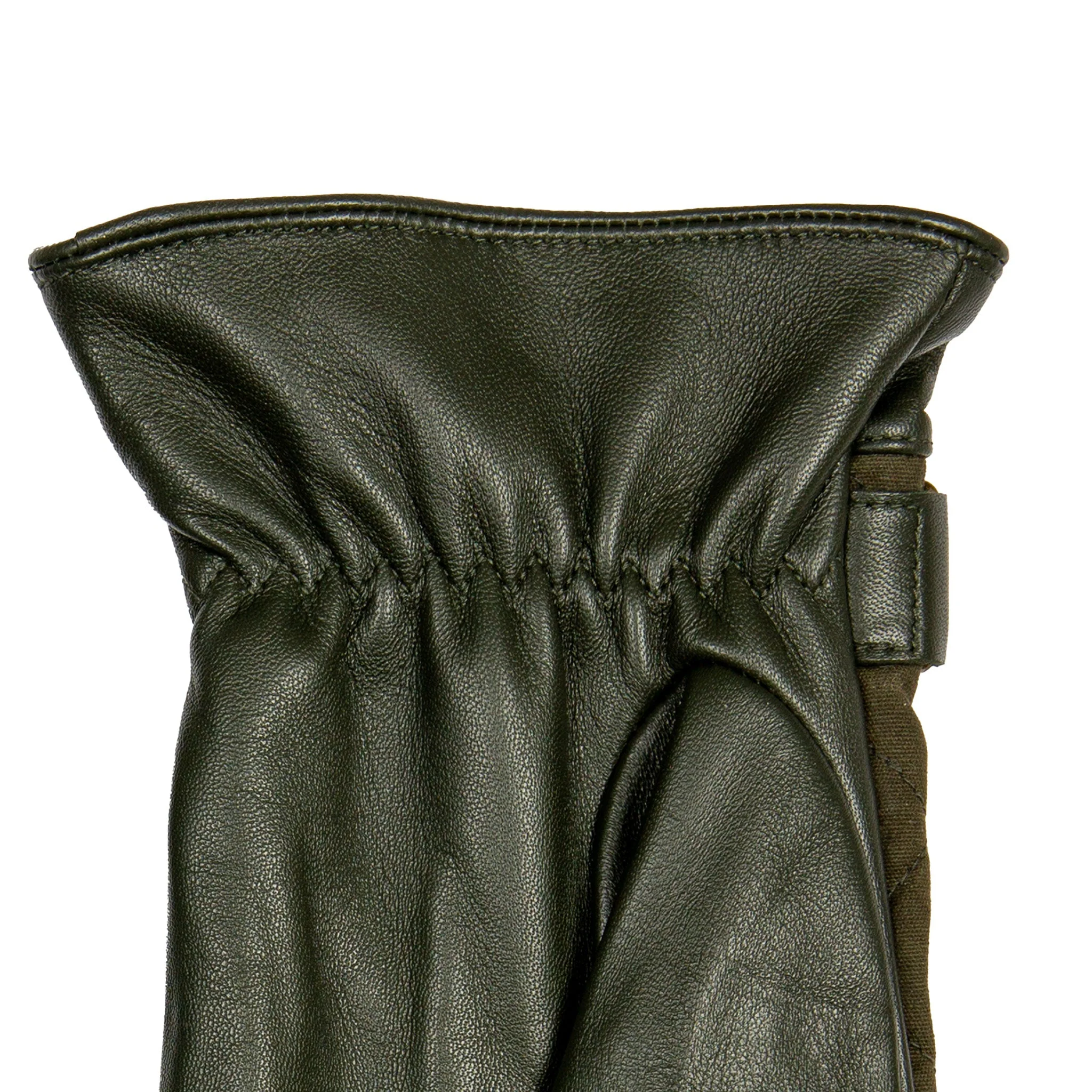 Men's Touchscreen Water-Resistant Fleece-Lined Leather Gloves with Waxed Cotton Quilting - Image 8