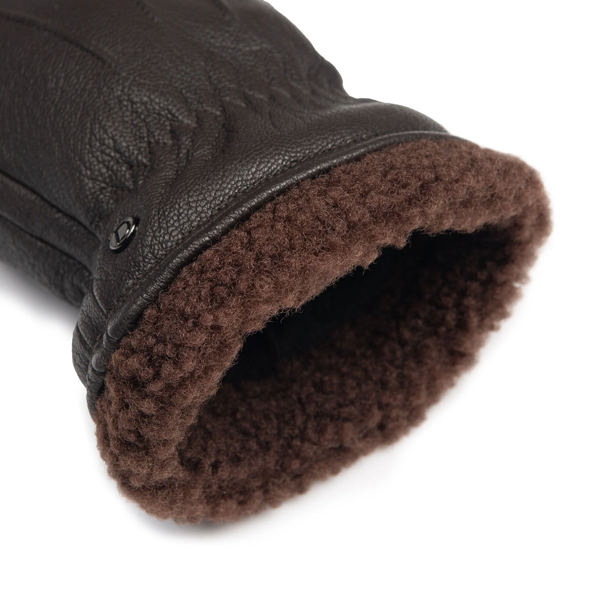 Men's Touchscreen Water-Resistant Three-Point Fleece-Lined Imitation Deerskin Leather Gloves - Image 11