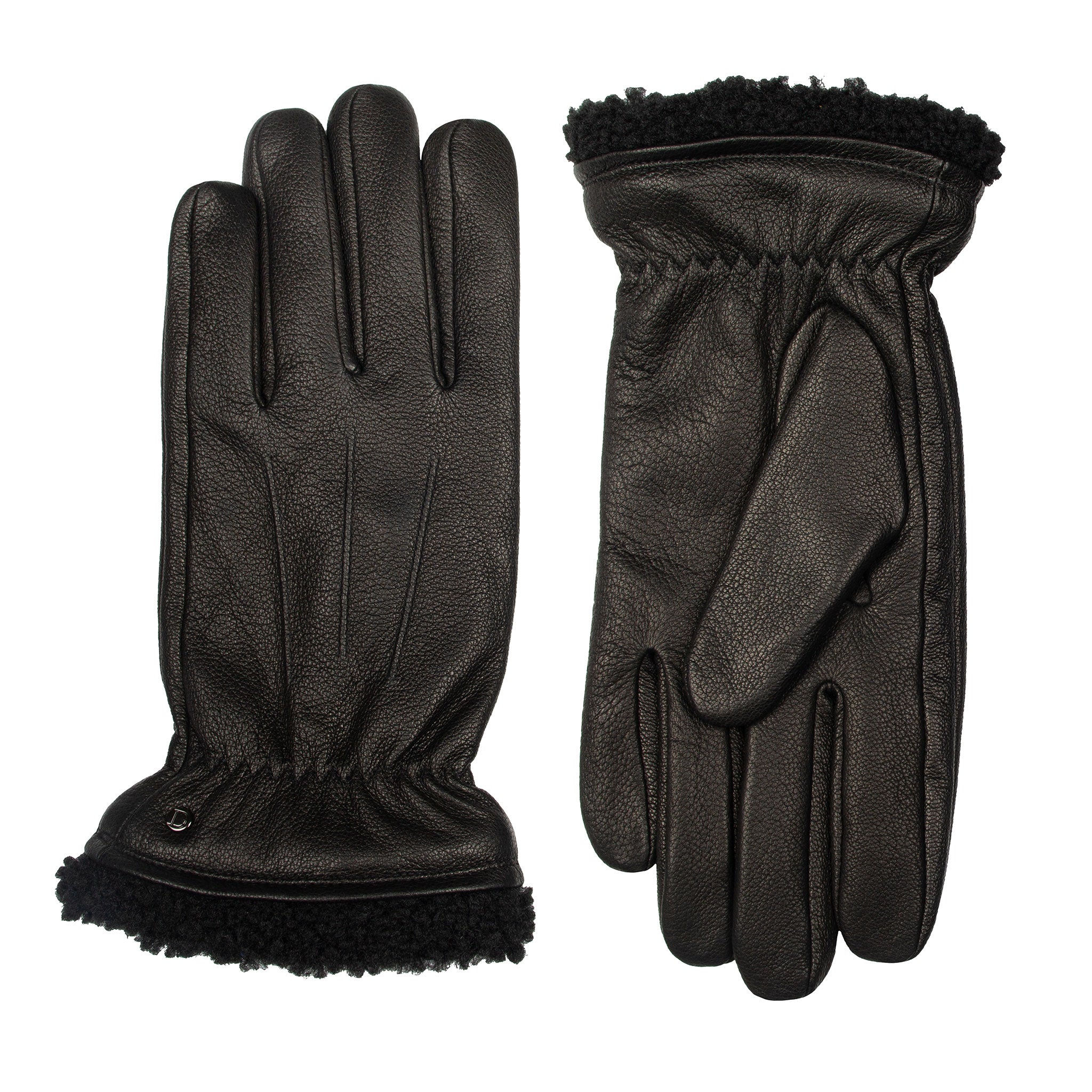 Men's Touchscreen Water-Resistant Three-Point Fleece-Lined Imitation Deerskin Leather Gloves - Image 14